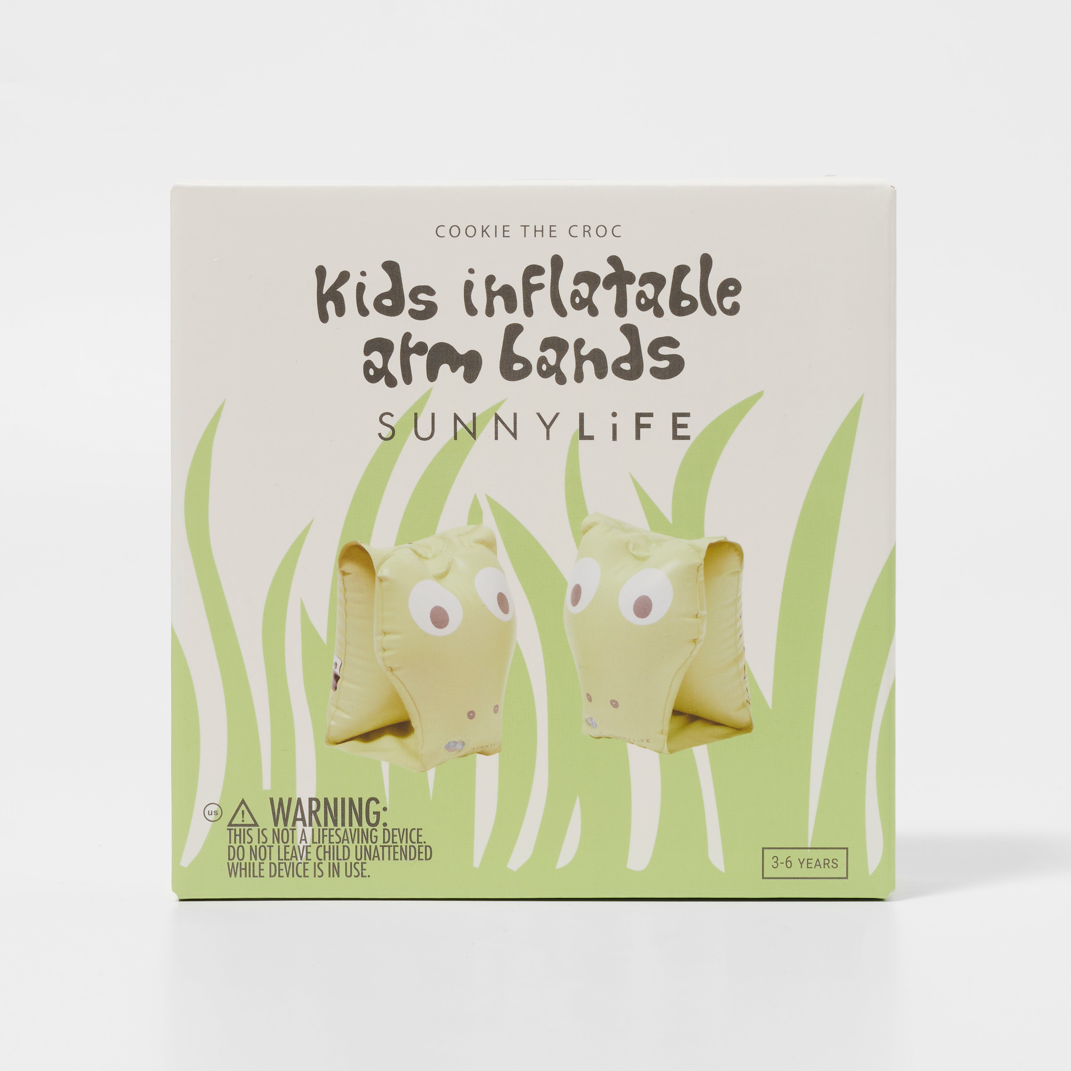 Kids Inflatable Arm Bands Cookie the Croc Light Khaki - Totdot