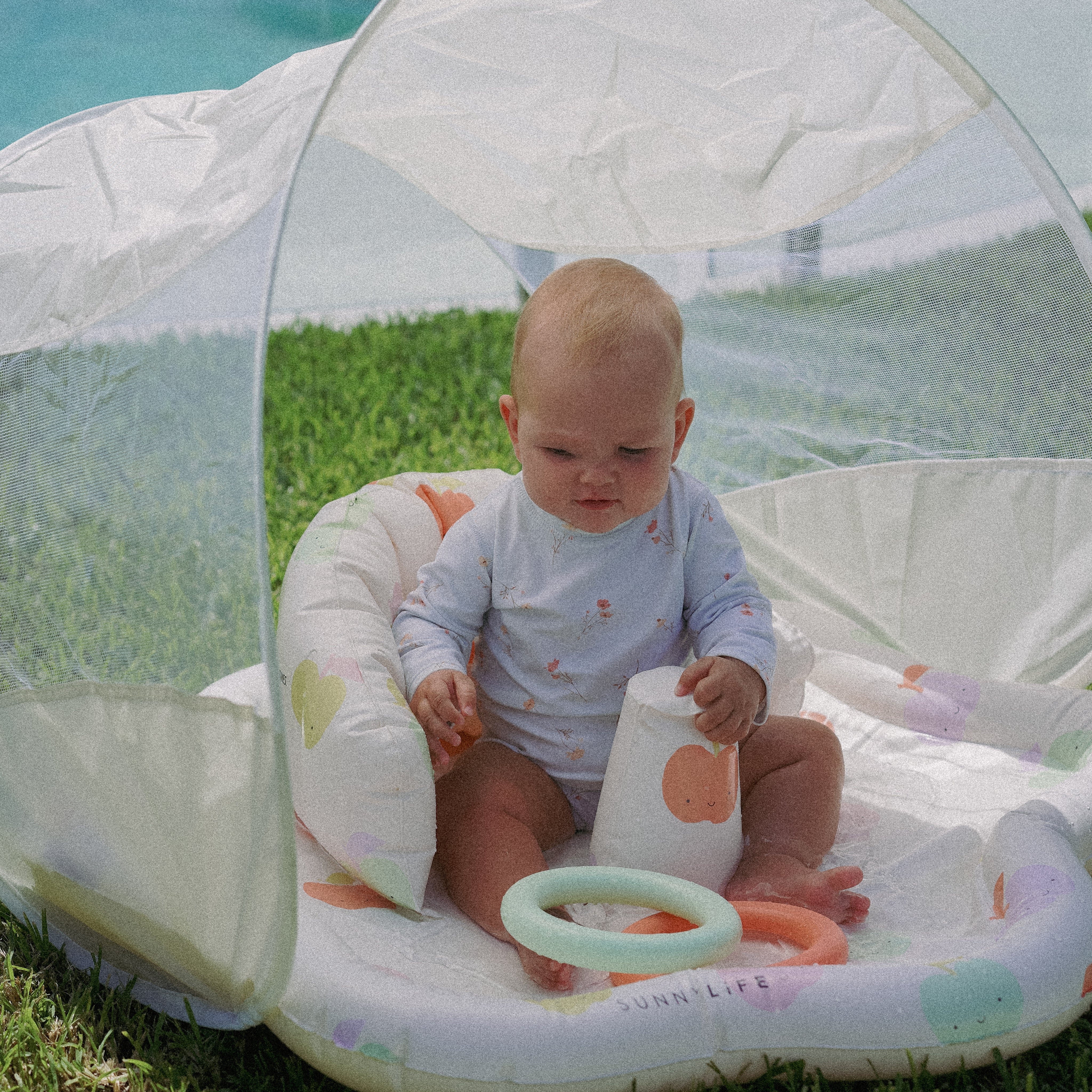 Baby Playmat with Shade Apple Sorbet Multi - Totdot