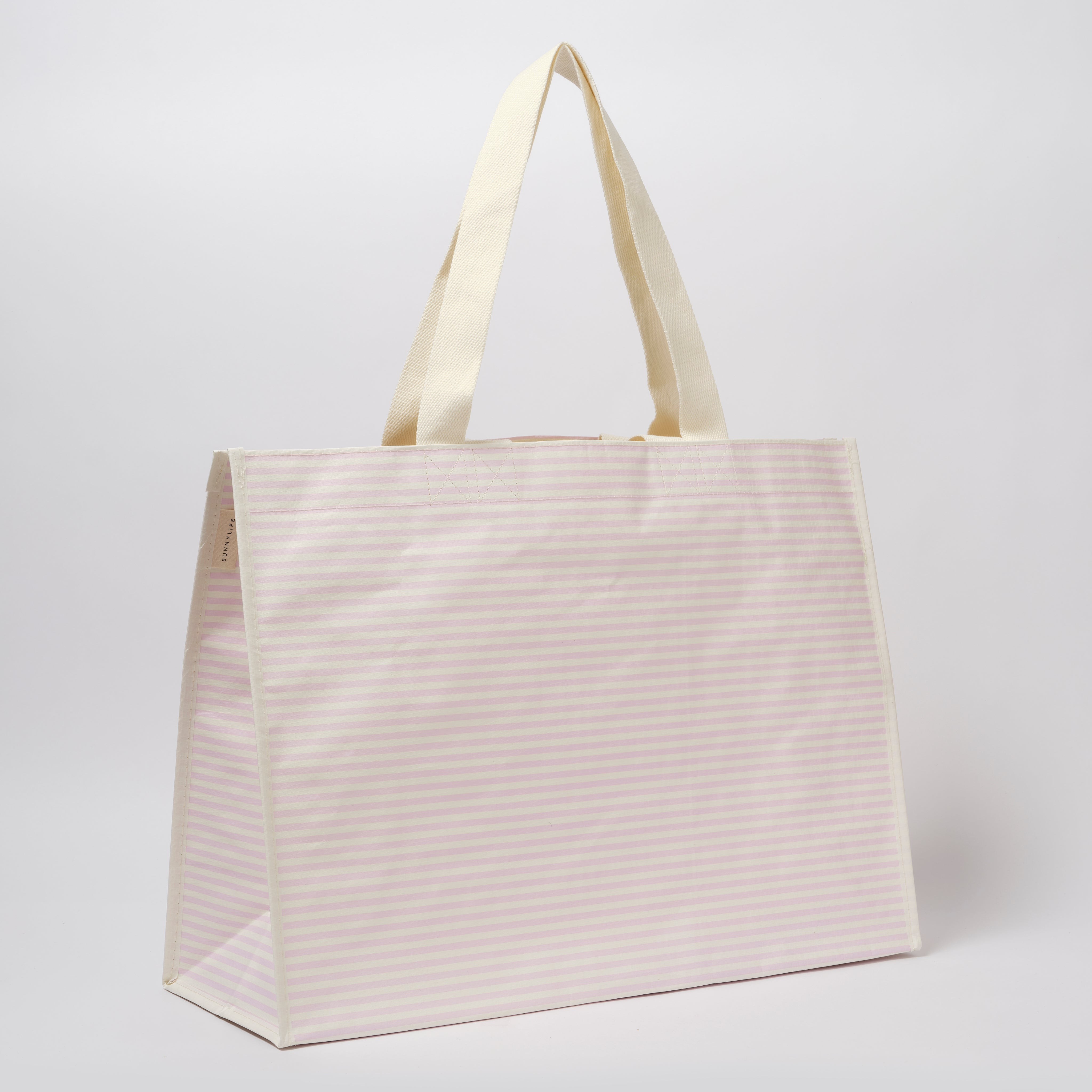 Carryall Beach Bag Lazy Days Pink Stripe