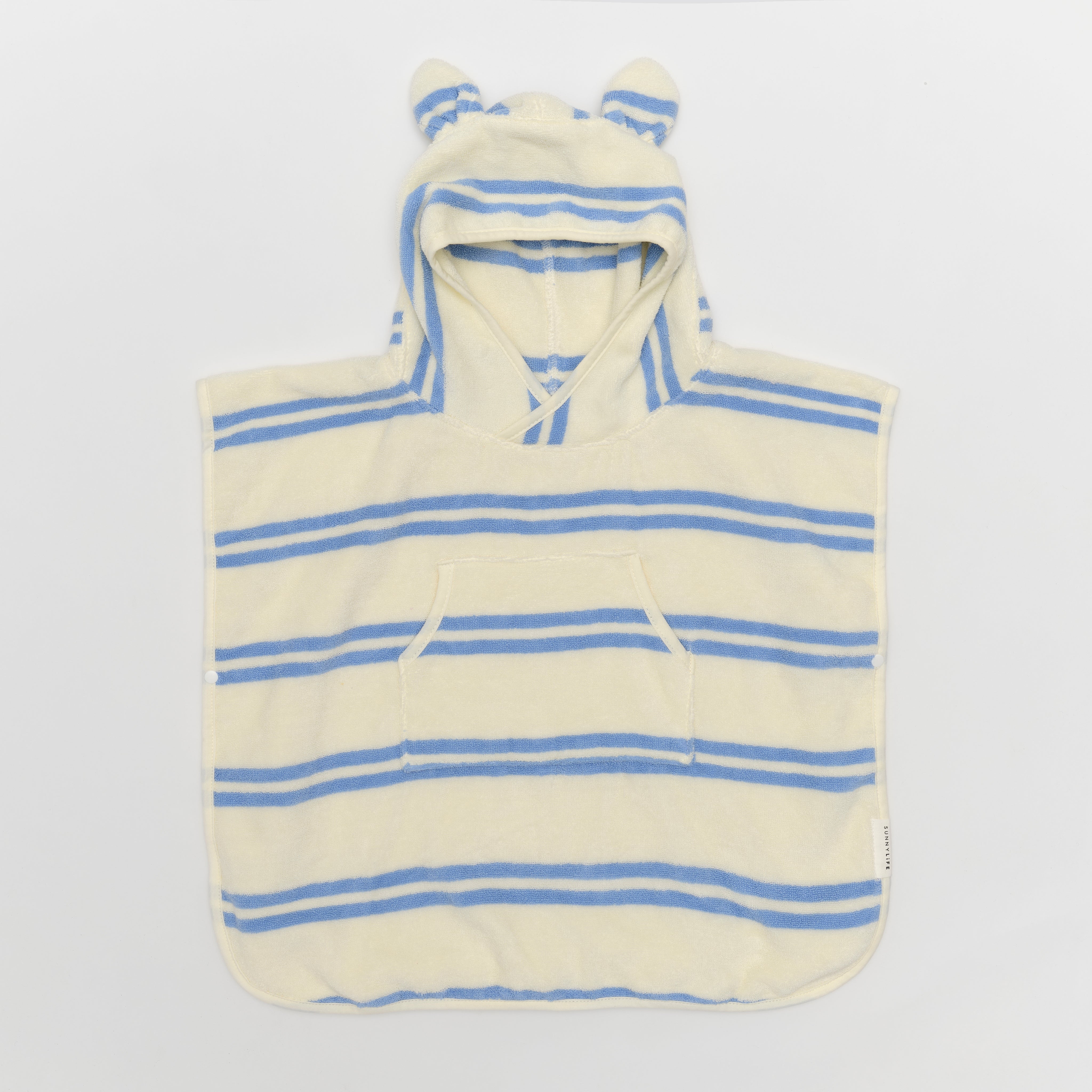 Kids Character Hooded Towel Sid the Seagull Blue Stripe