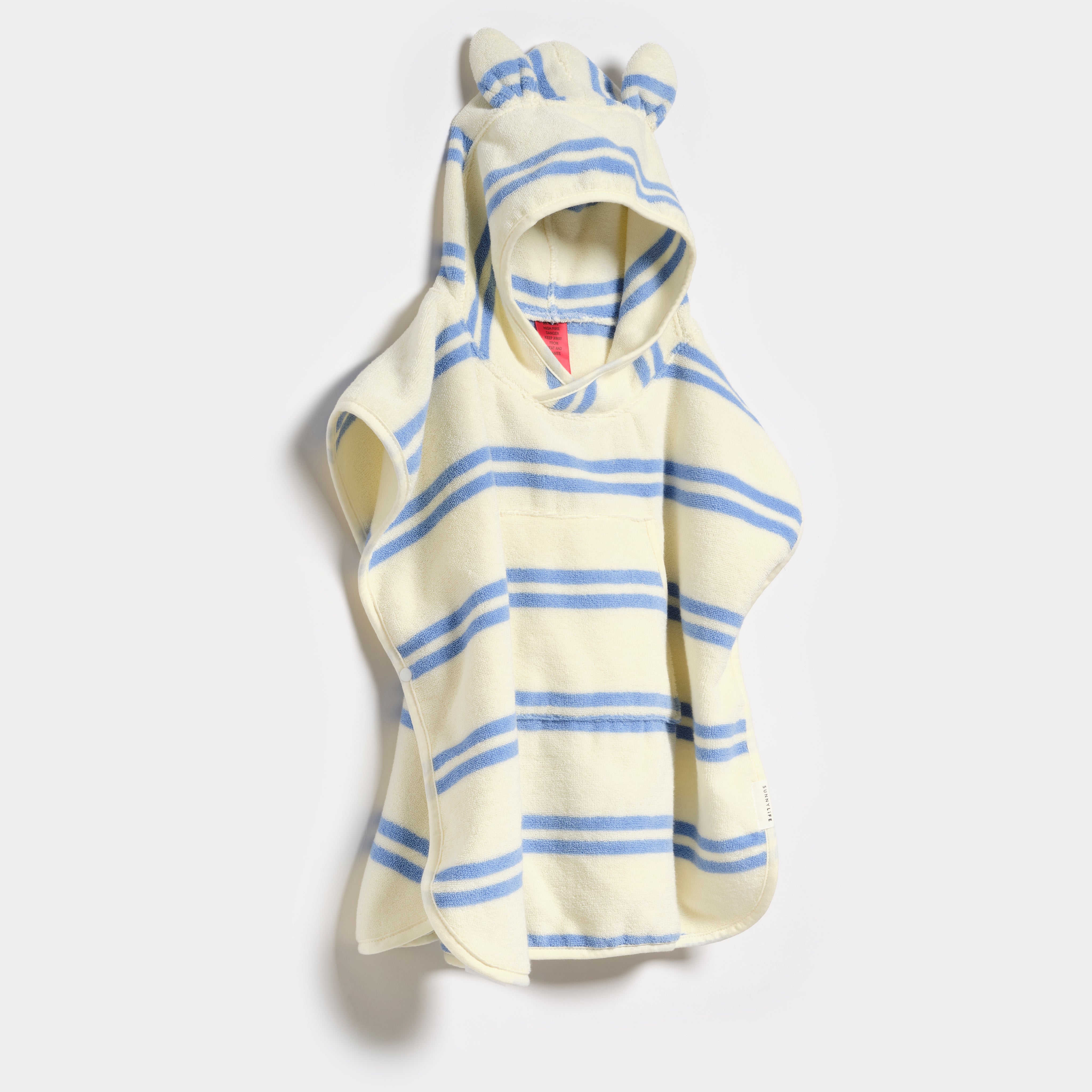 Kids Character Hooded Towel Sid the Seagull Blue Stripe