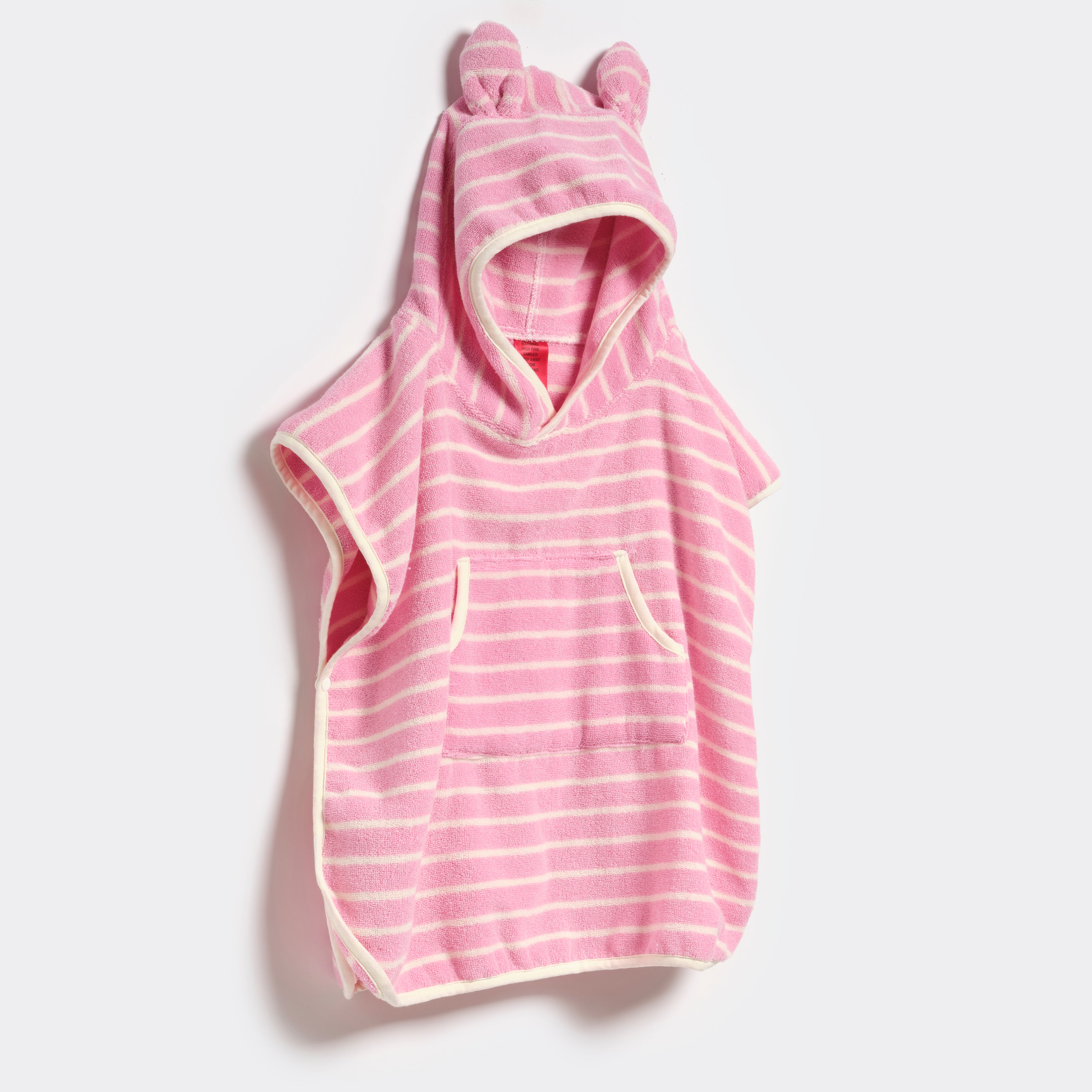 Kids Character Hooded Towel Cotton Candy Pink Stripe