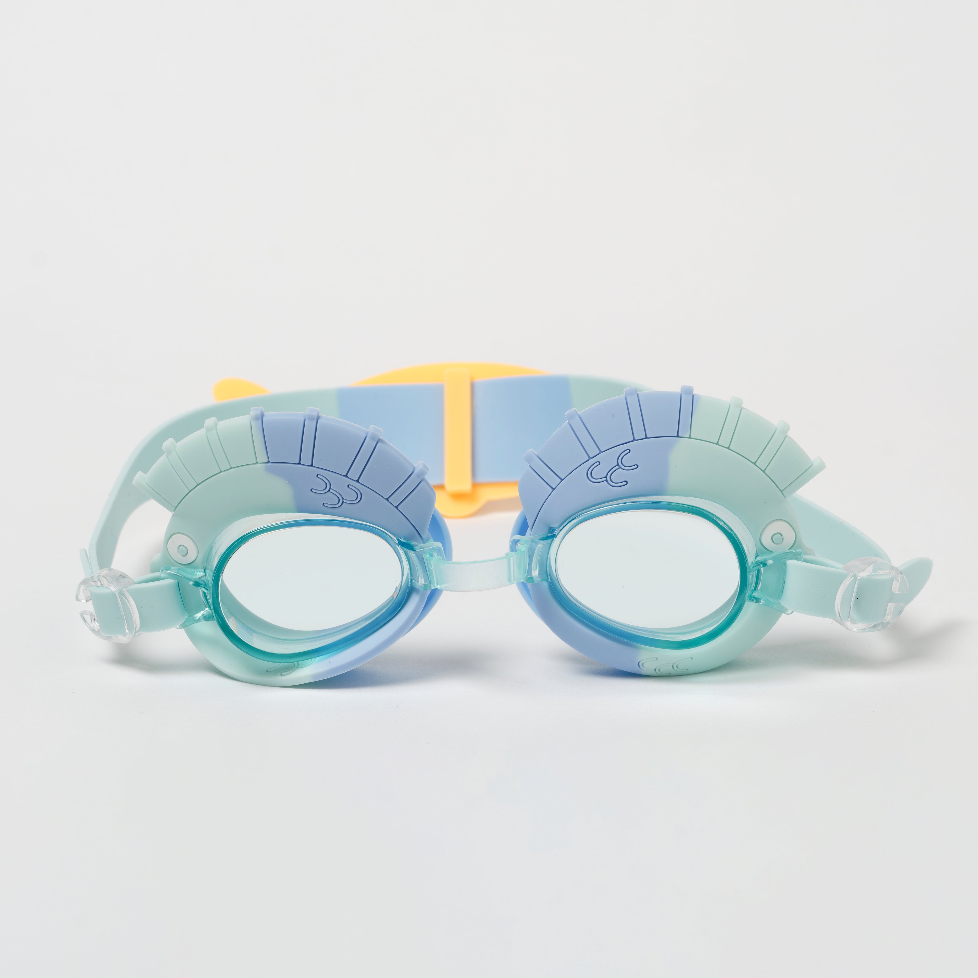 Kids Swim Goggles Finn the Fish Aqua Blue