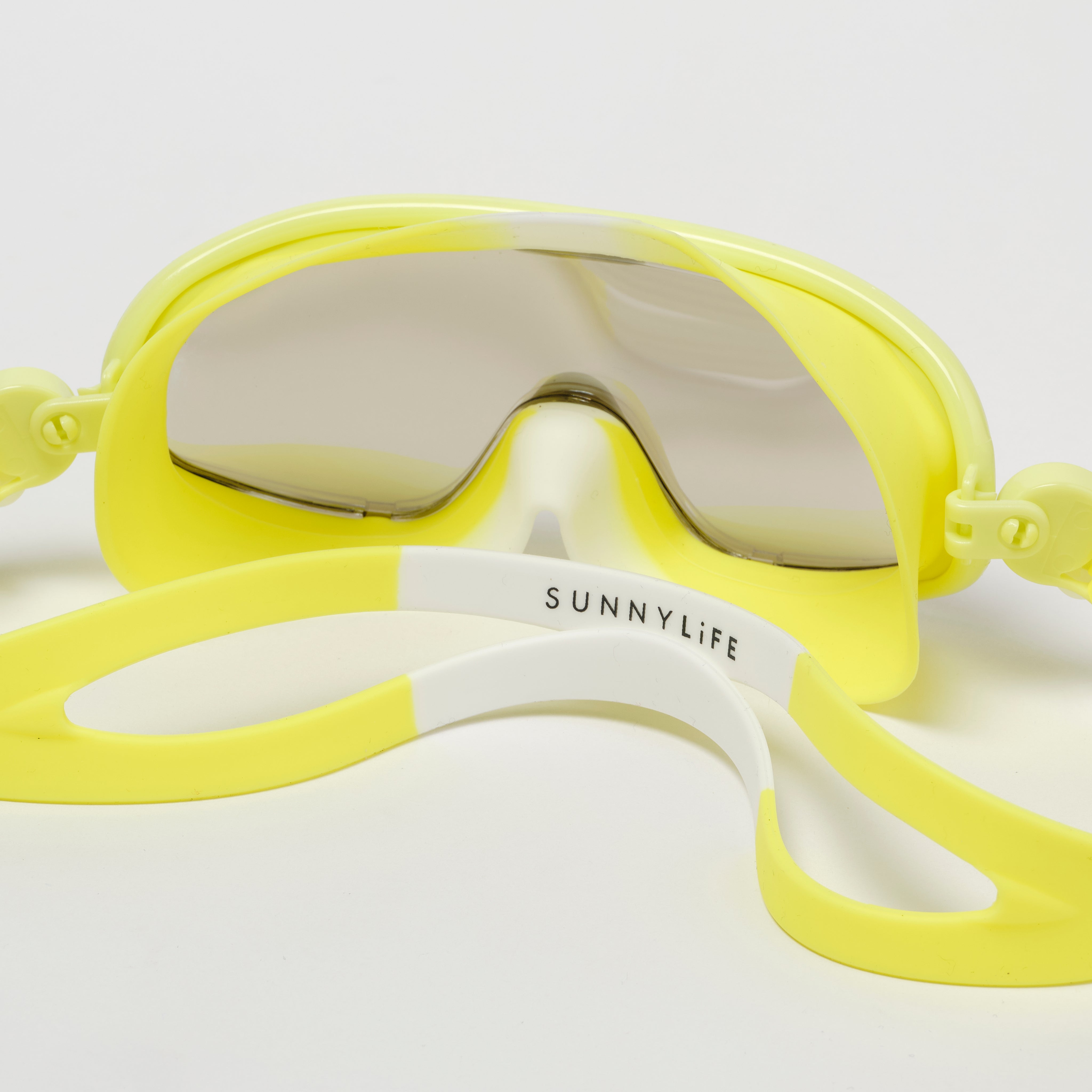 Kids Swim Mask Salty the Shark Neon Yellow