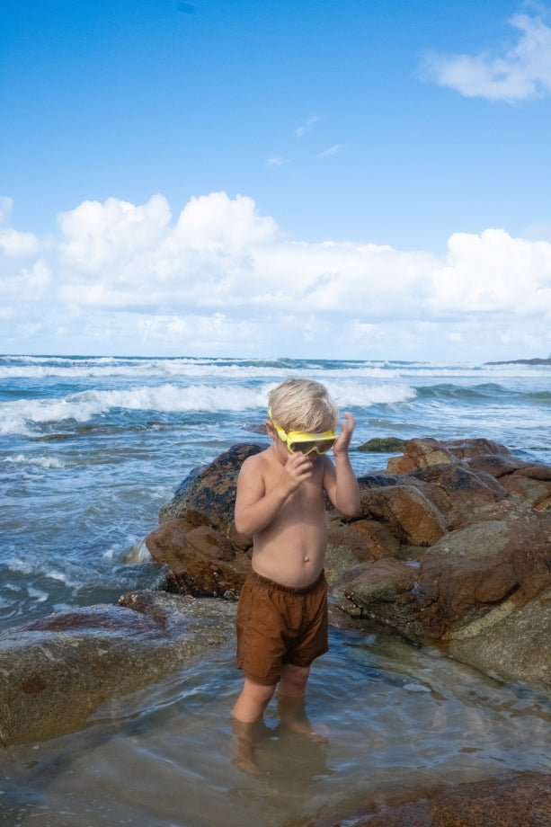 Kids Swim Mask Salty the Shark Neon Yellow