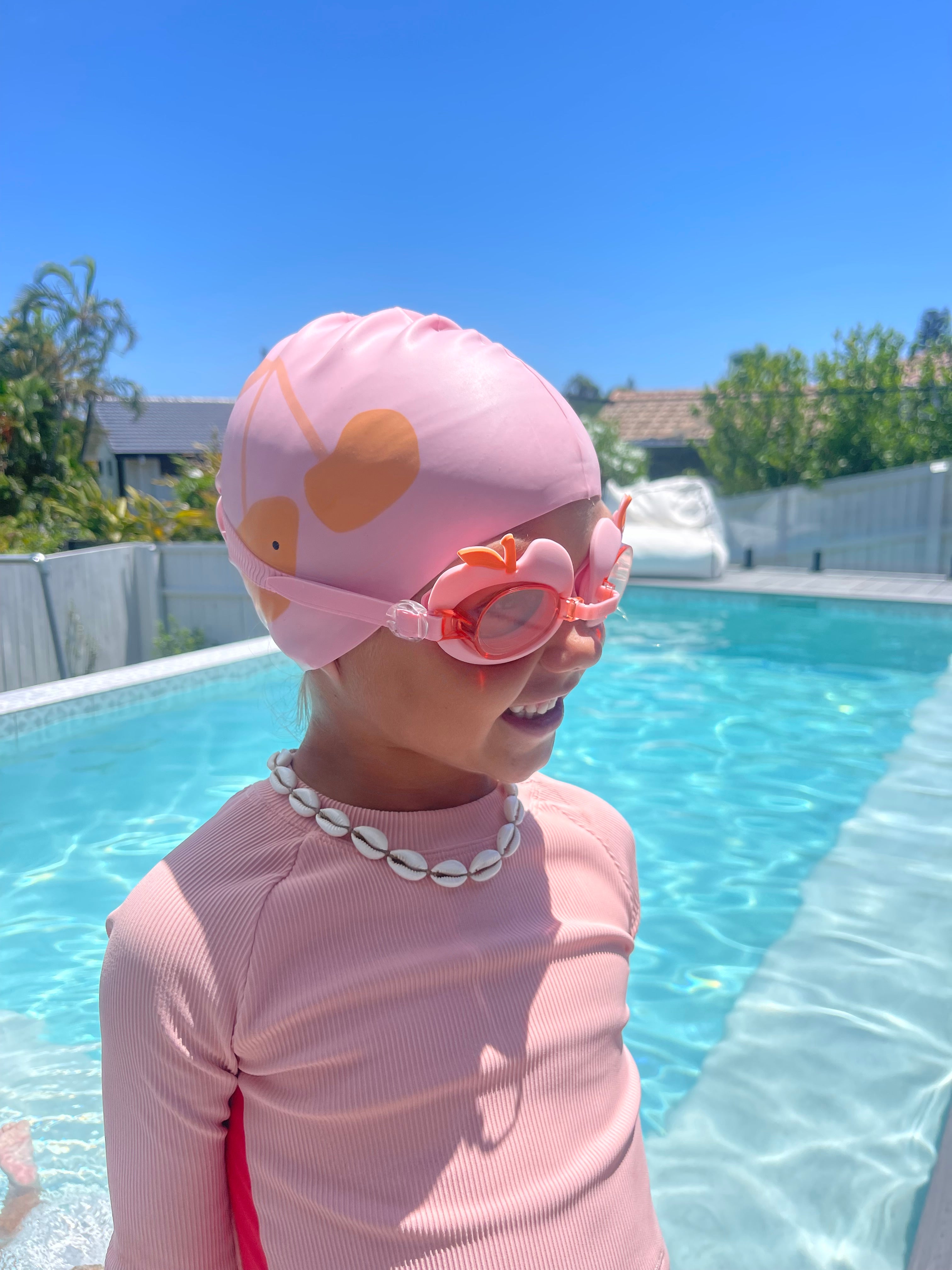 Kids Swimming Cap Cotton Candy Cherry