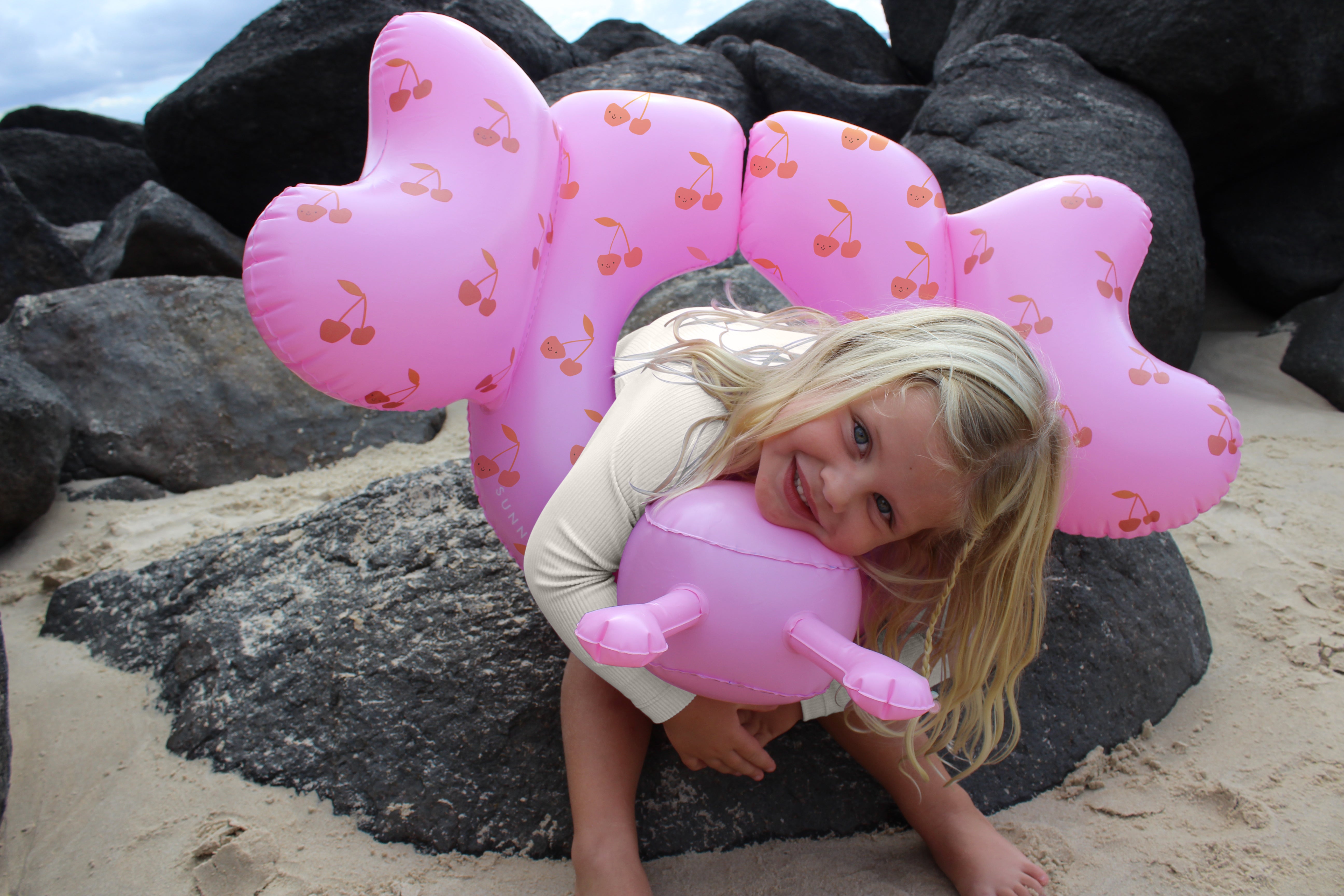 Kids Tube Pool Ring Cotton Candy Cherry