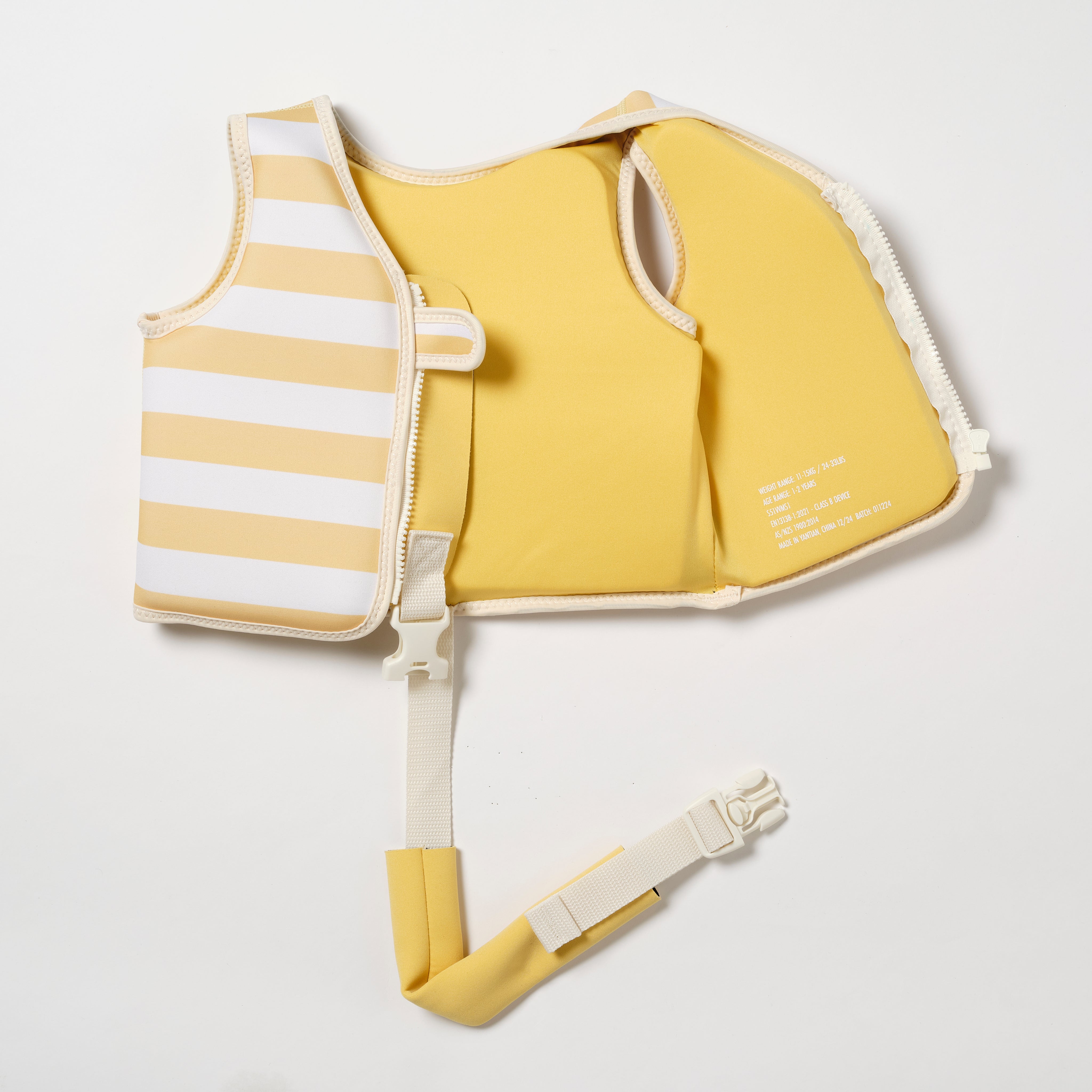 Kids Swim Vest Sid the Seagull Mustard Stripe