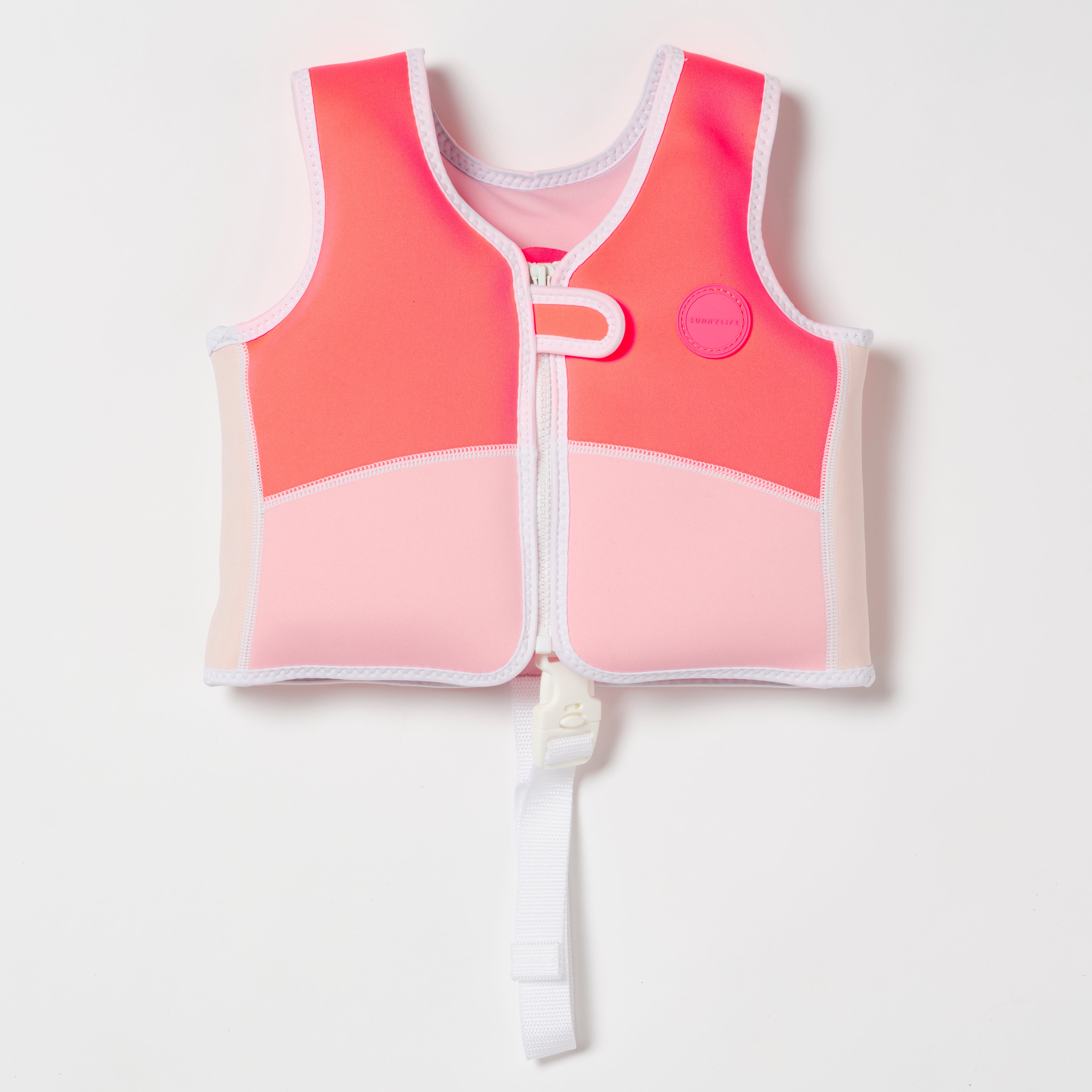 Melody the Mermaid Swim Vest Neon Strawberry