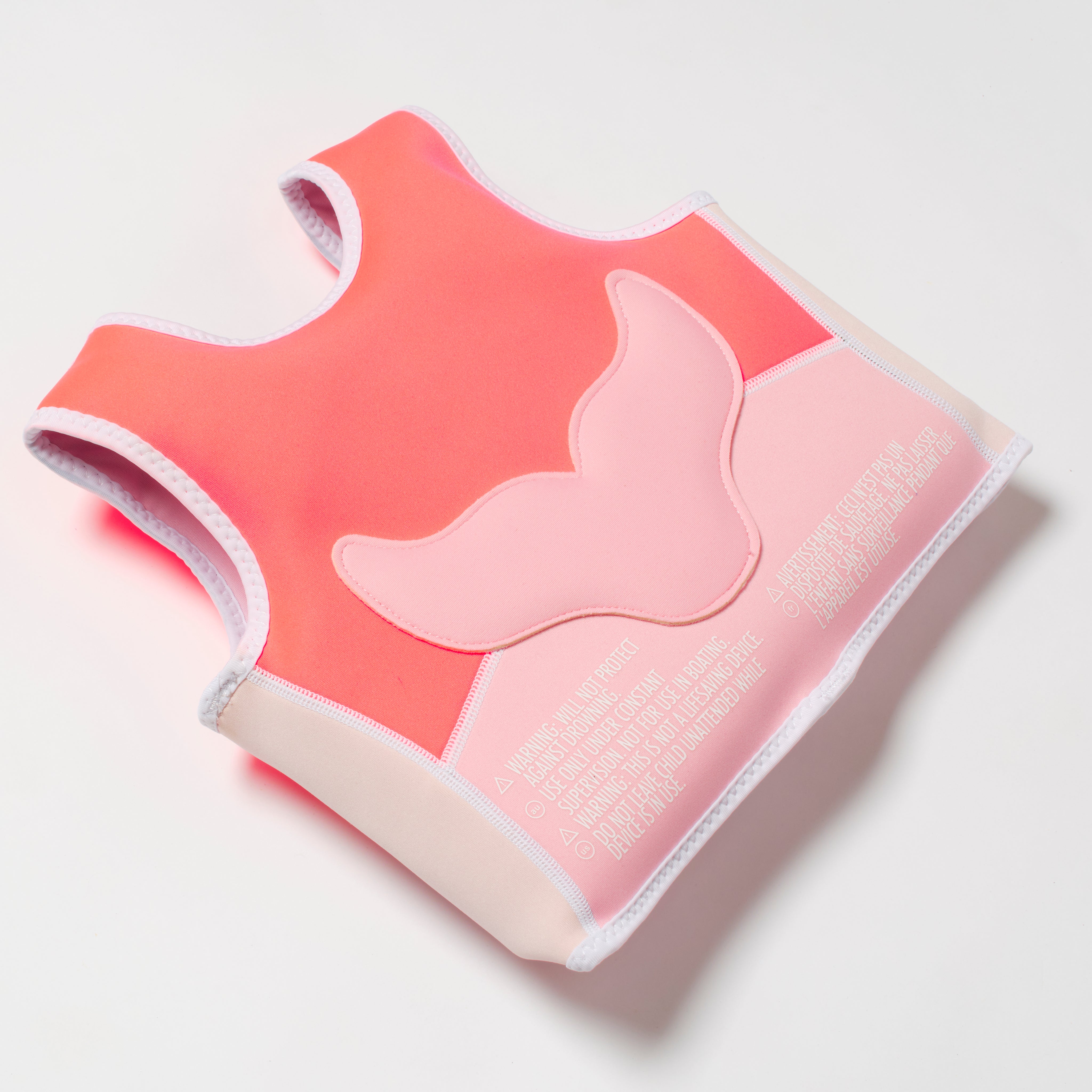 Melody the Mermaid Swim Vest Neon Strawberry