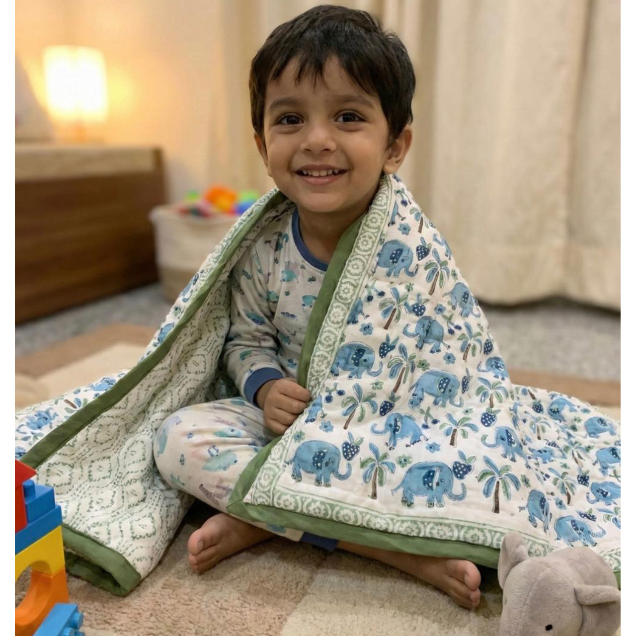 Safari Handblock Printed Quilt