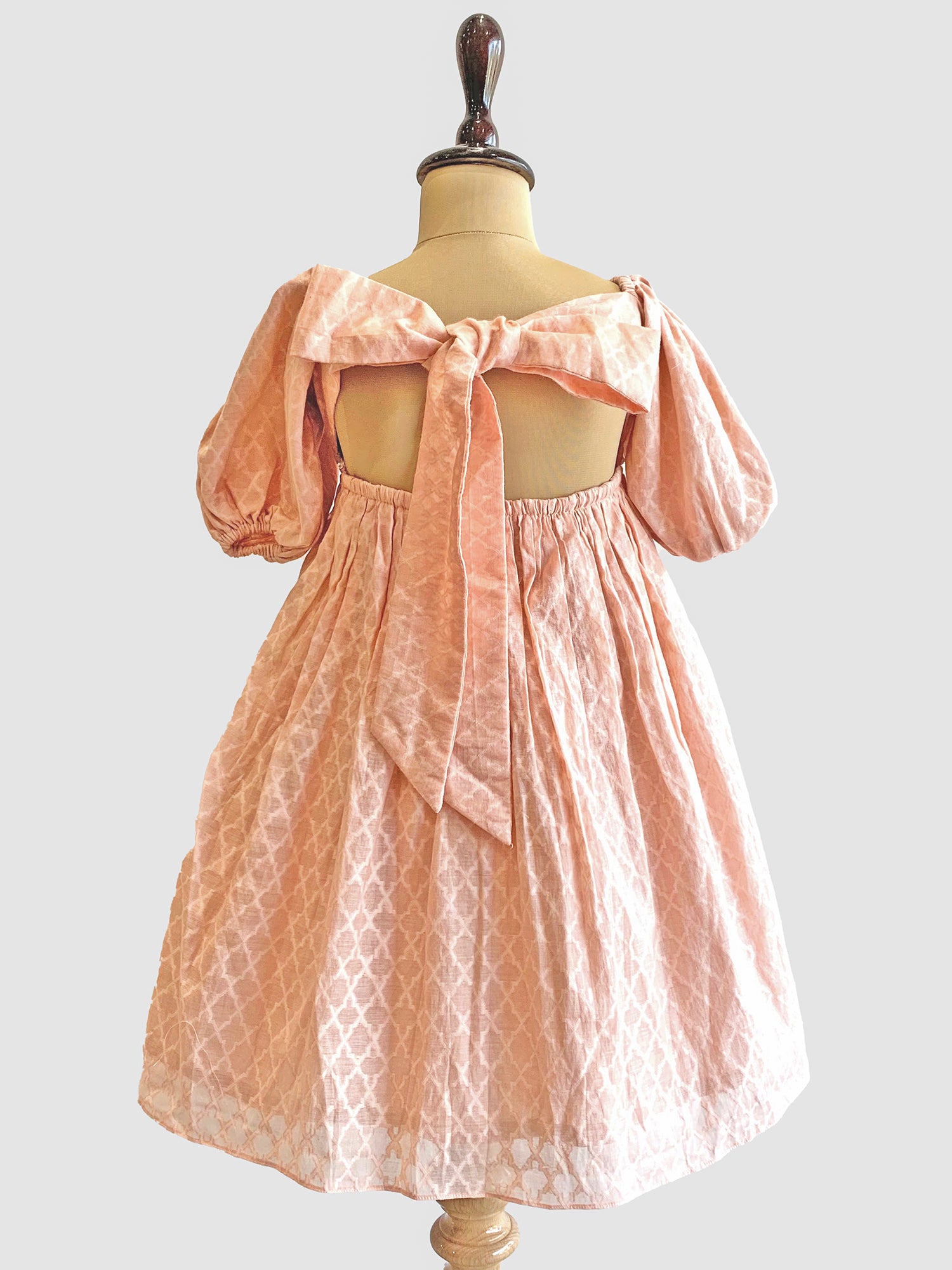 Peach Embroidered Peach Gown - Girls