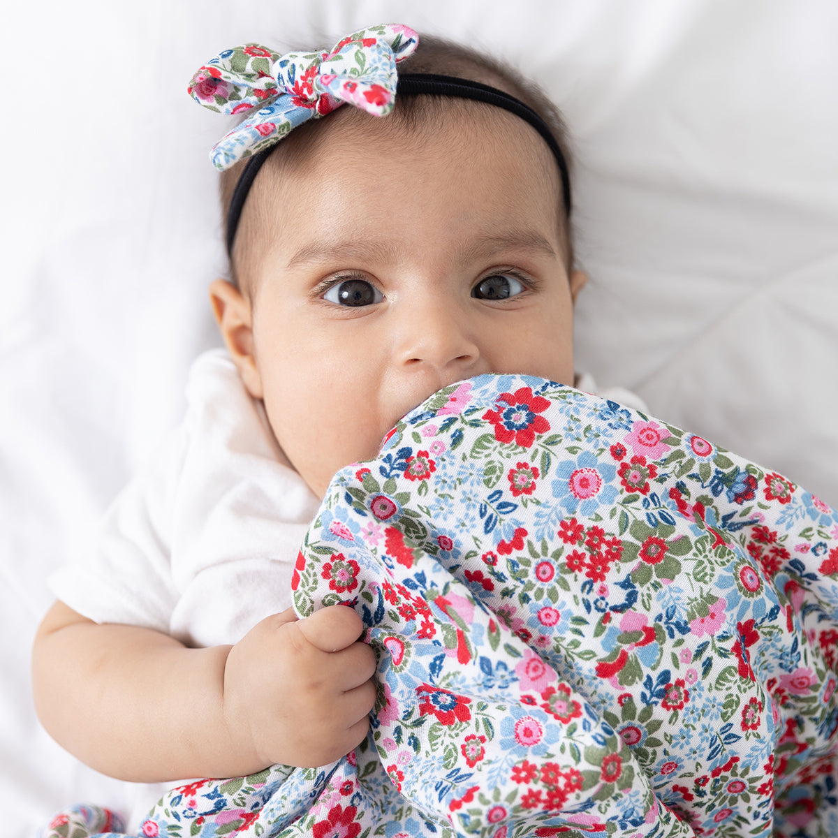 Peaceful Peonies Swaddle + Bow - Totdot