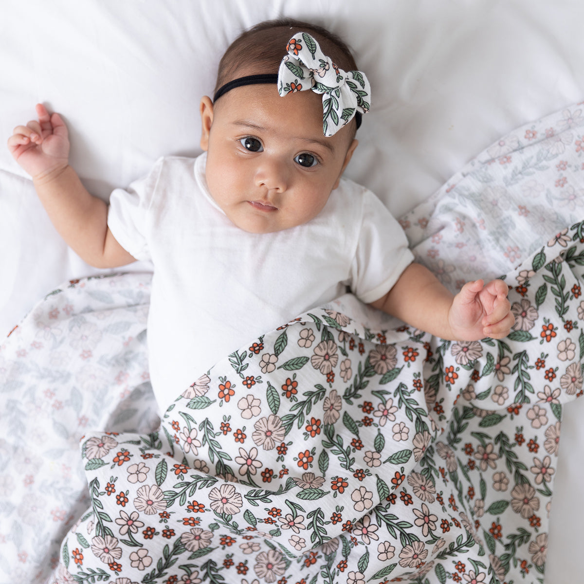 Leafy Lazy Swaddle + Bow - Totdot