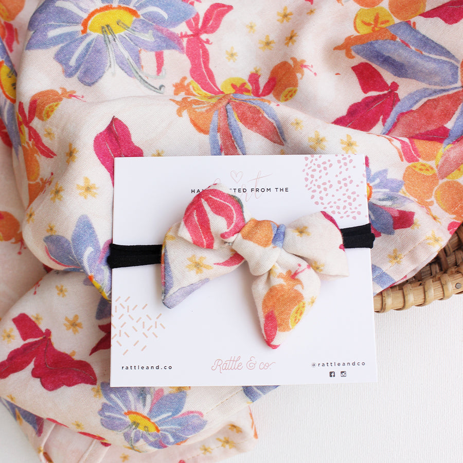 Dream in Flowers - Swaddle + Bow Headbands Set - Totdot