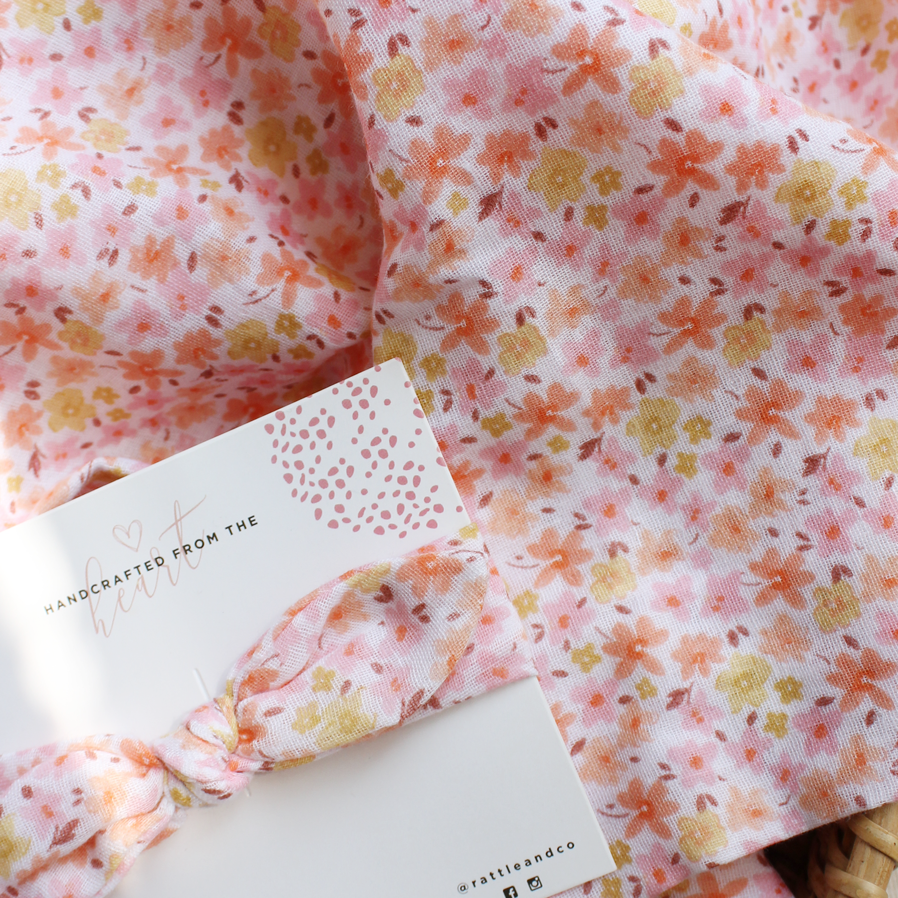 Sky Full Of Flowers - Swaddle + Bow Headbands Set - Totdot