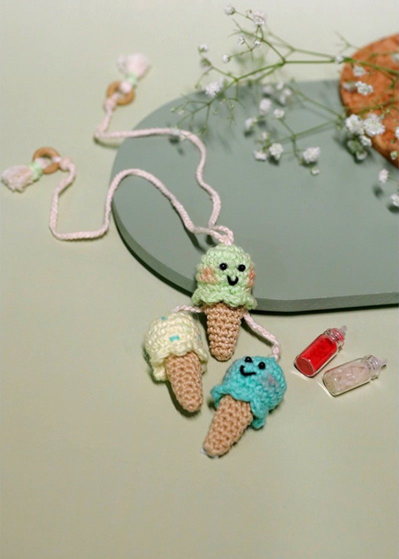 Single Scoop ice cream handmade crochet rakhi by Haute By Hand – Raksha Bandhan gift