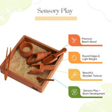 Beech Wood Sensory Wooden Toy Set With Montessori Tray for Kids