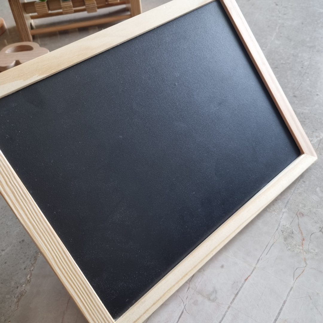 Double Sided Framed Chalkboard | Wooden Slate for Kids