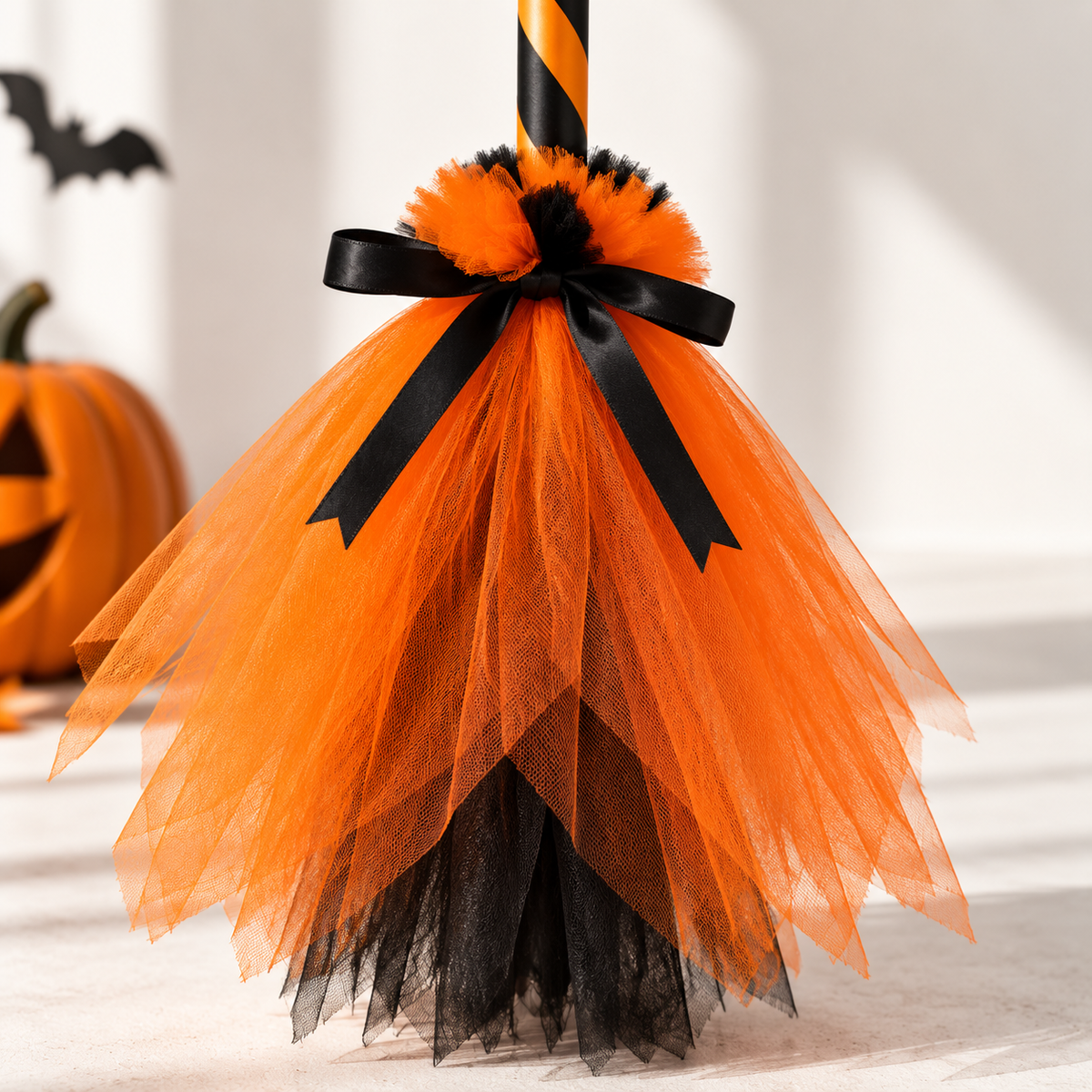 Spooky Spark Brooms – Pumpkin Orange