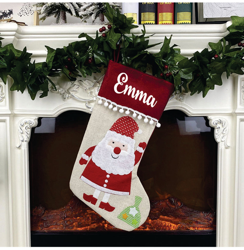 Pom-Pom Fiesta Stockings - Snowy Snowman