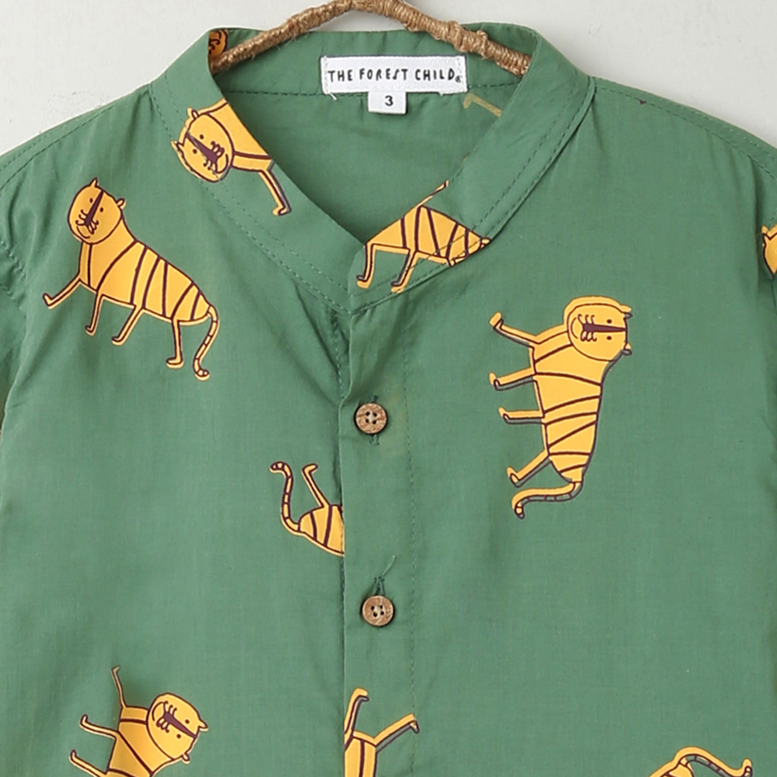 An Ambush of Tigers Chinese Collar Gender Neutral Shirt