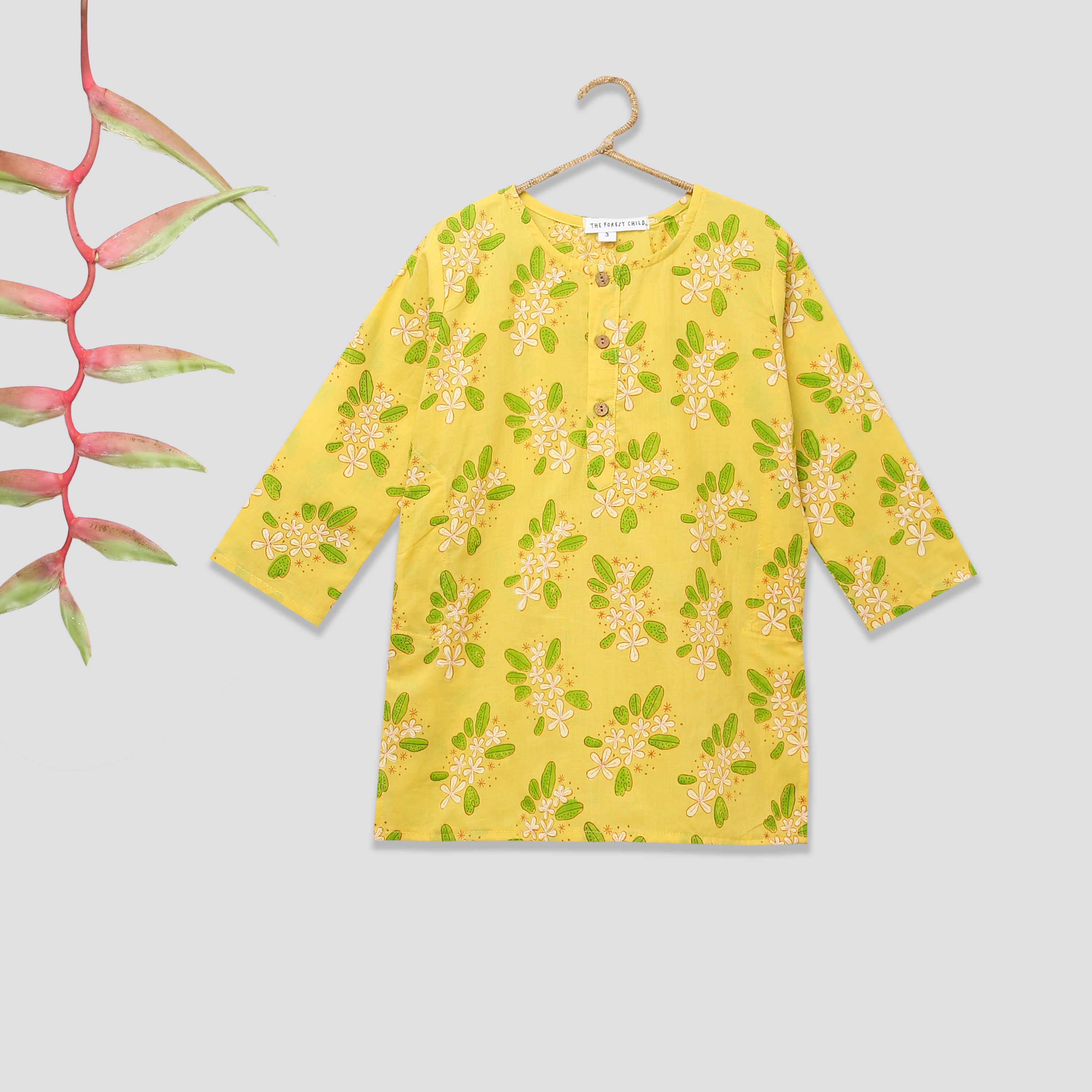 A Bunch of Frangipani' - Kurta - Totdot