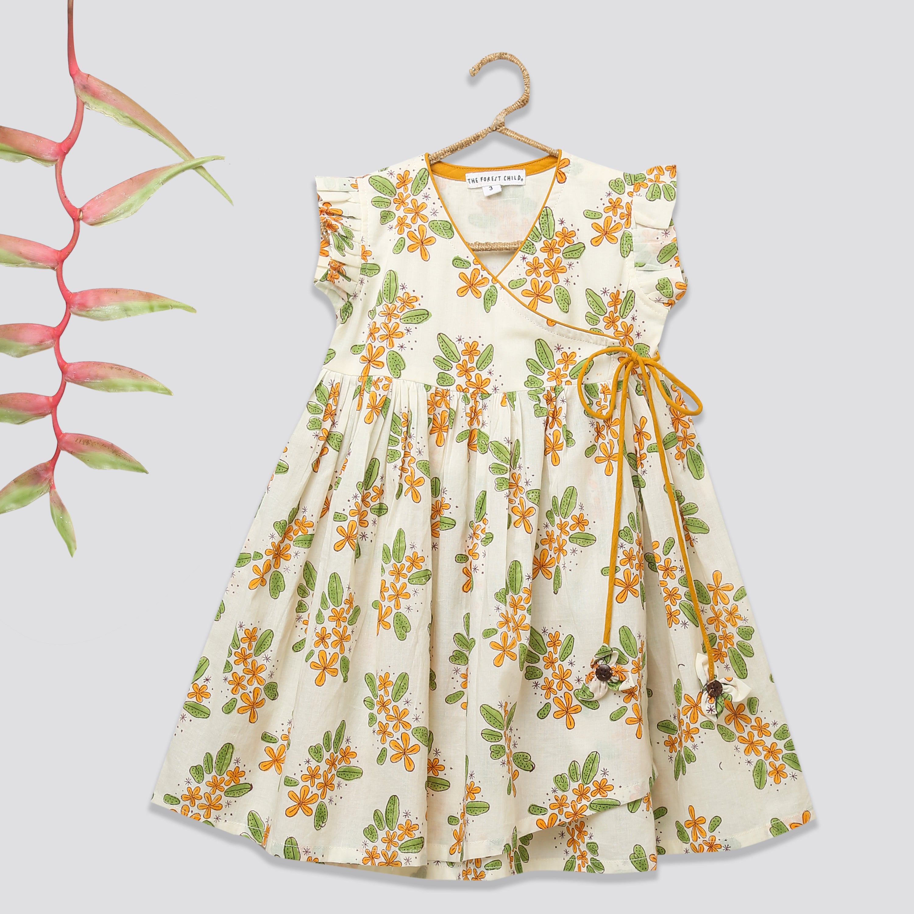 A Bunch of Frangipani' - Angrakha Dress - Totdot