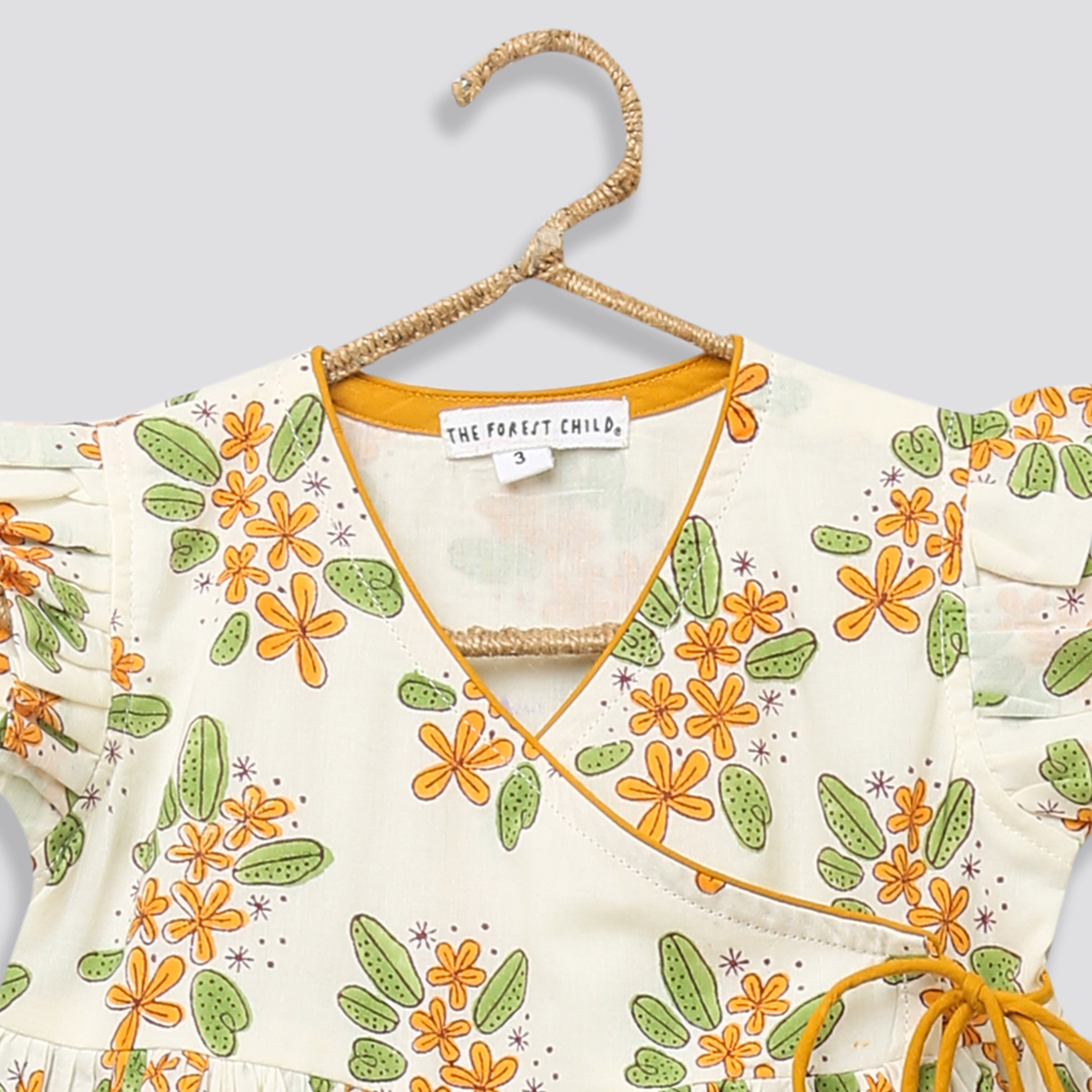 A Bunch of Frangipani' - Angrakha Dress - Totdot