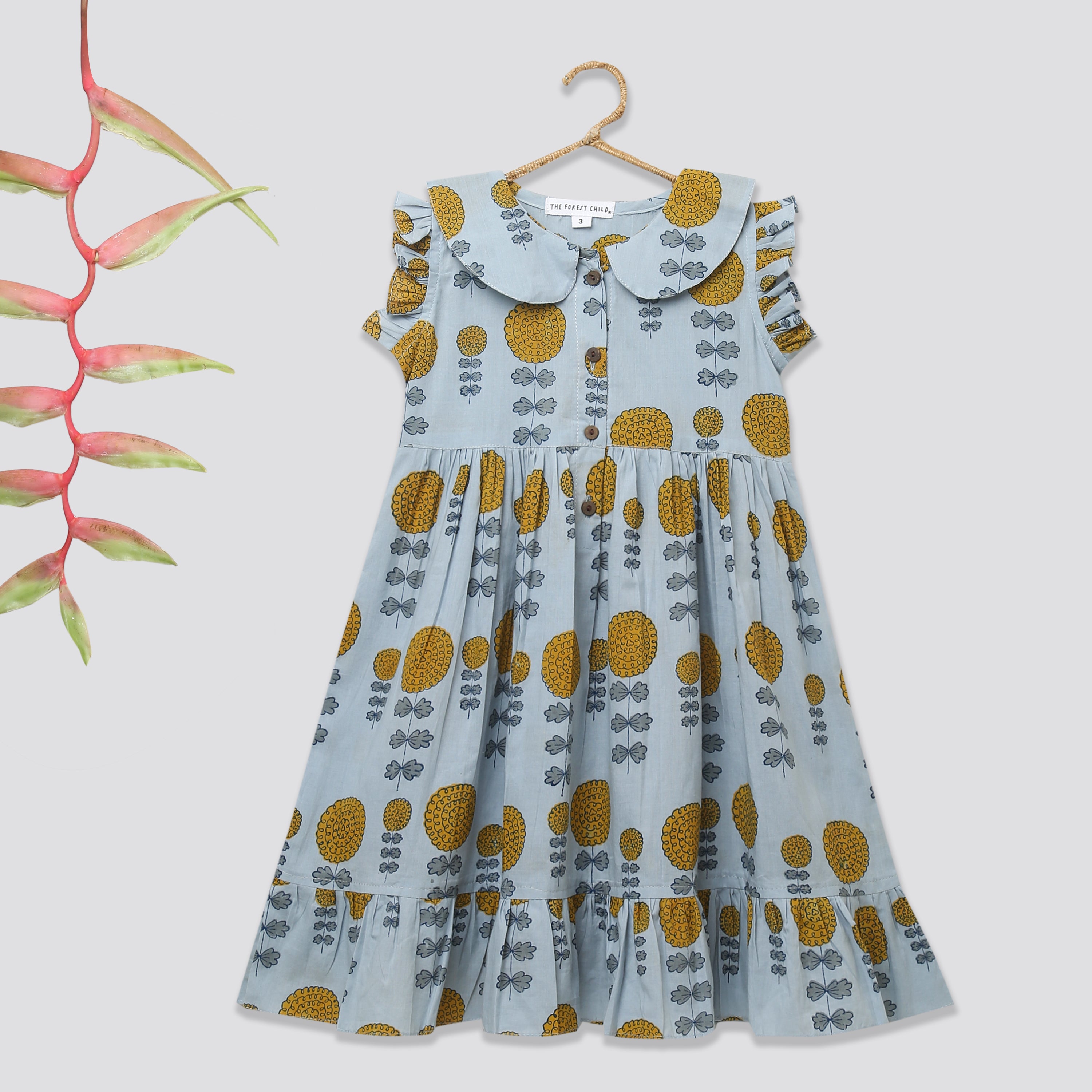 A Garden of Marigold' - Collar Dress - Totdot