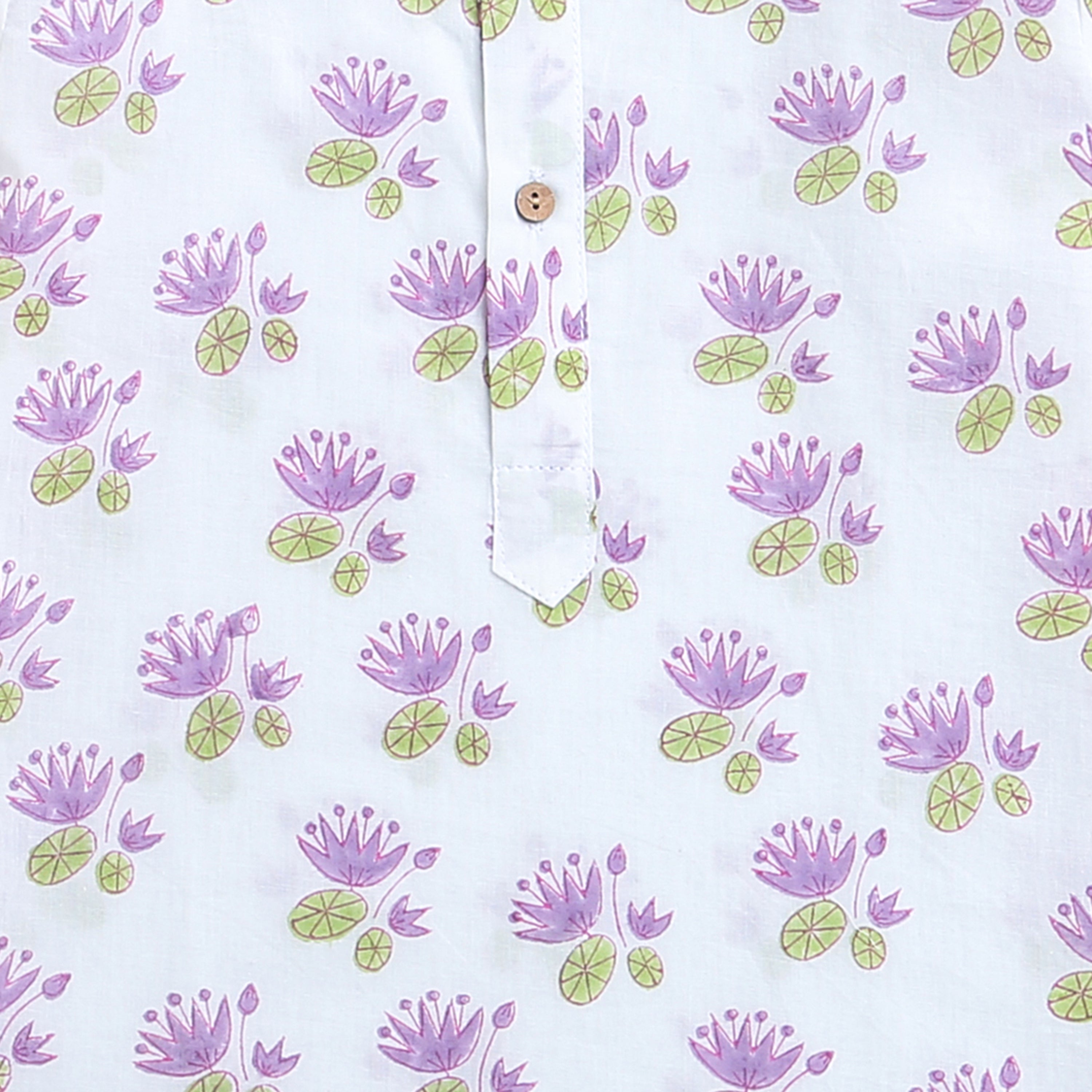 A Pond of Lotus' Kurta Pyjama Set - Totdot