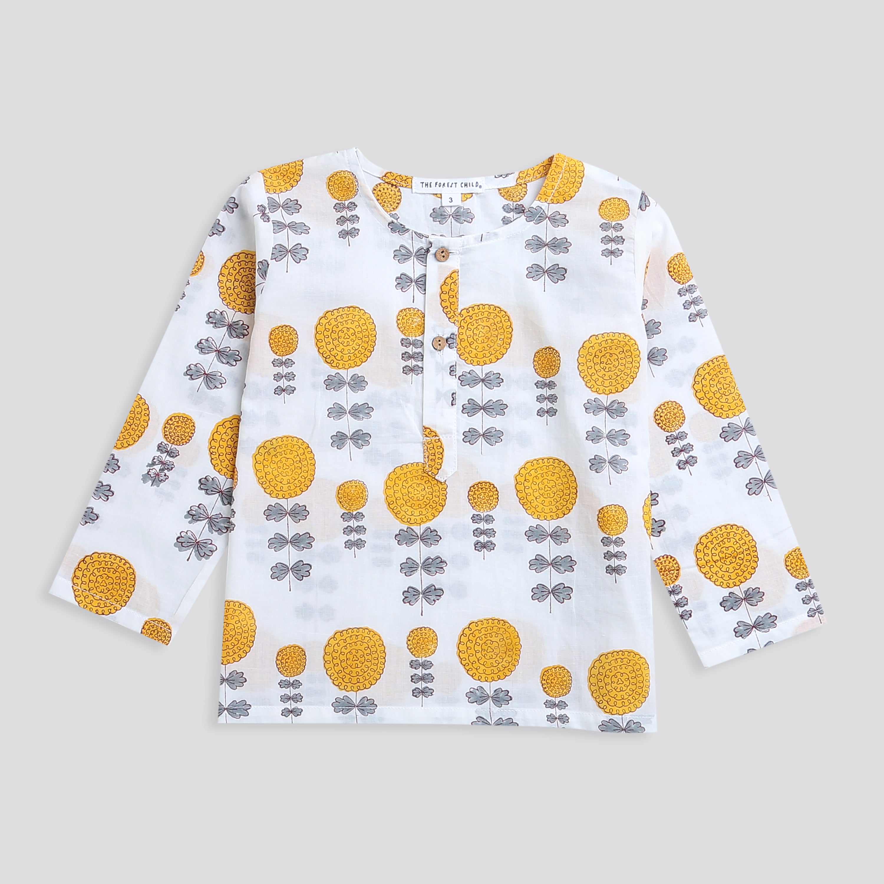 A Garden of Marigold' Kurta Pyjama Set - Totdot