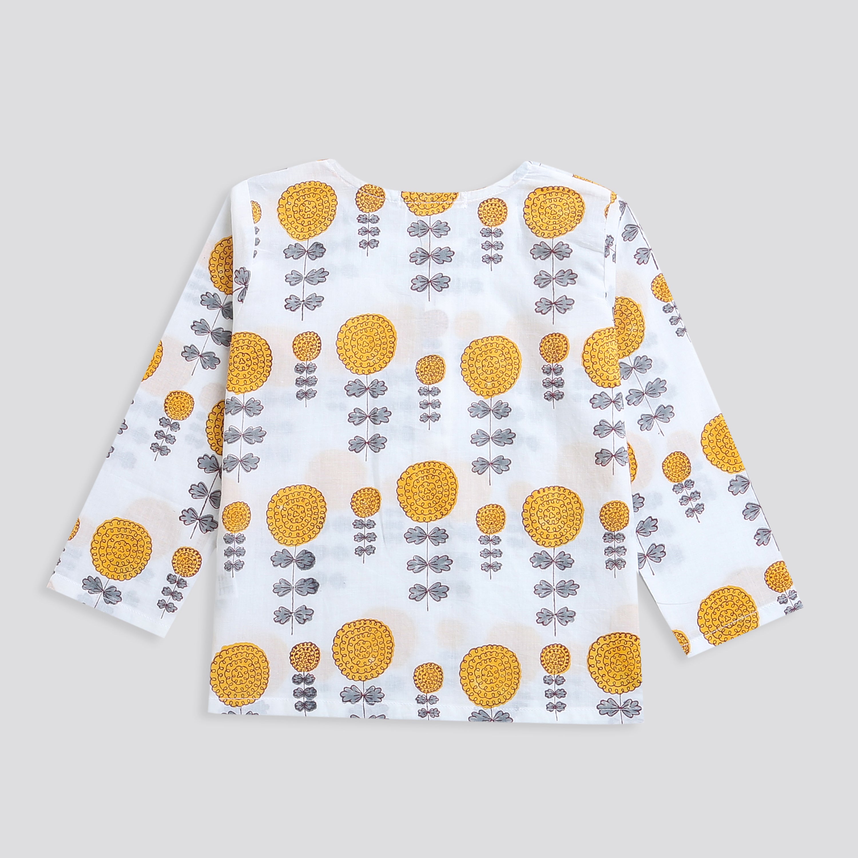 A Garden of Marigold' Kurta Pyjama Set - Totdot