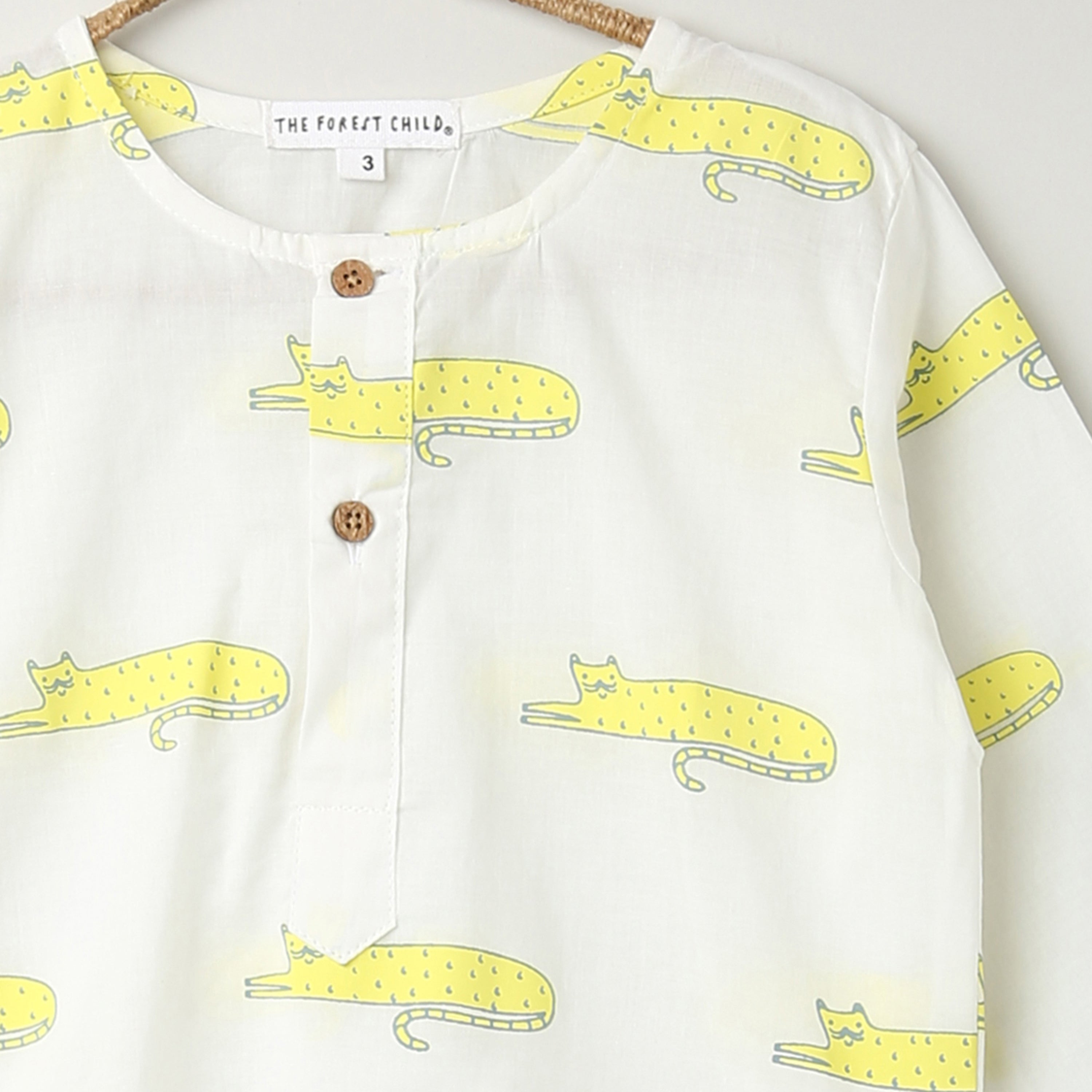 A Clowder of Cats' Kurta Pyjama Set