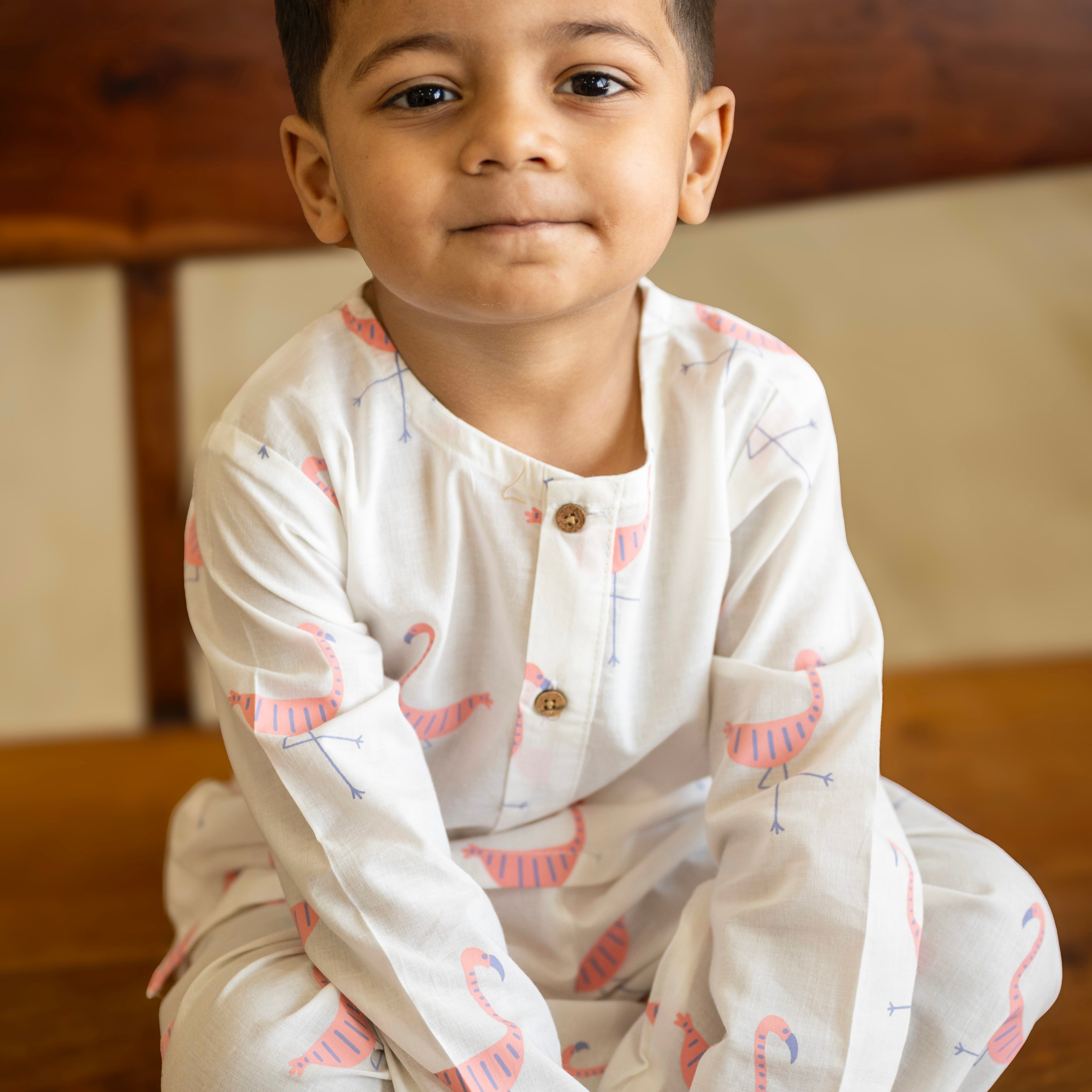 A Flamboyance of Flamingos' Kurta Pyjama Set