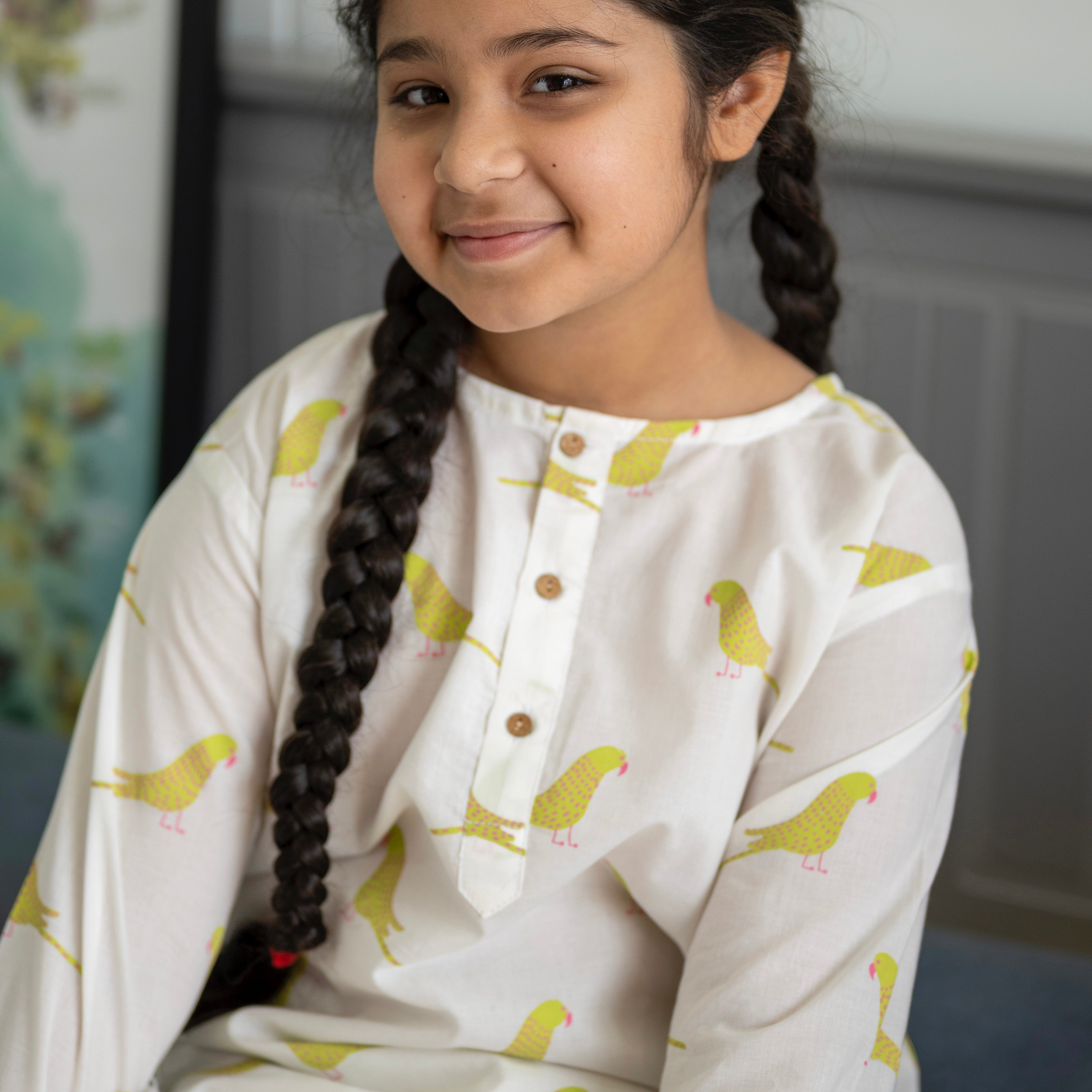 A Chatter of Parakeets' Kurta Pyjama Set