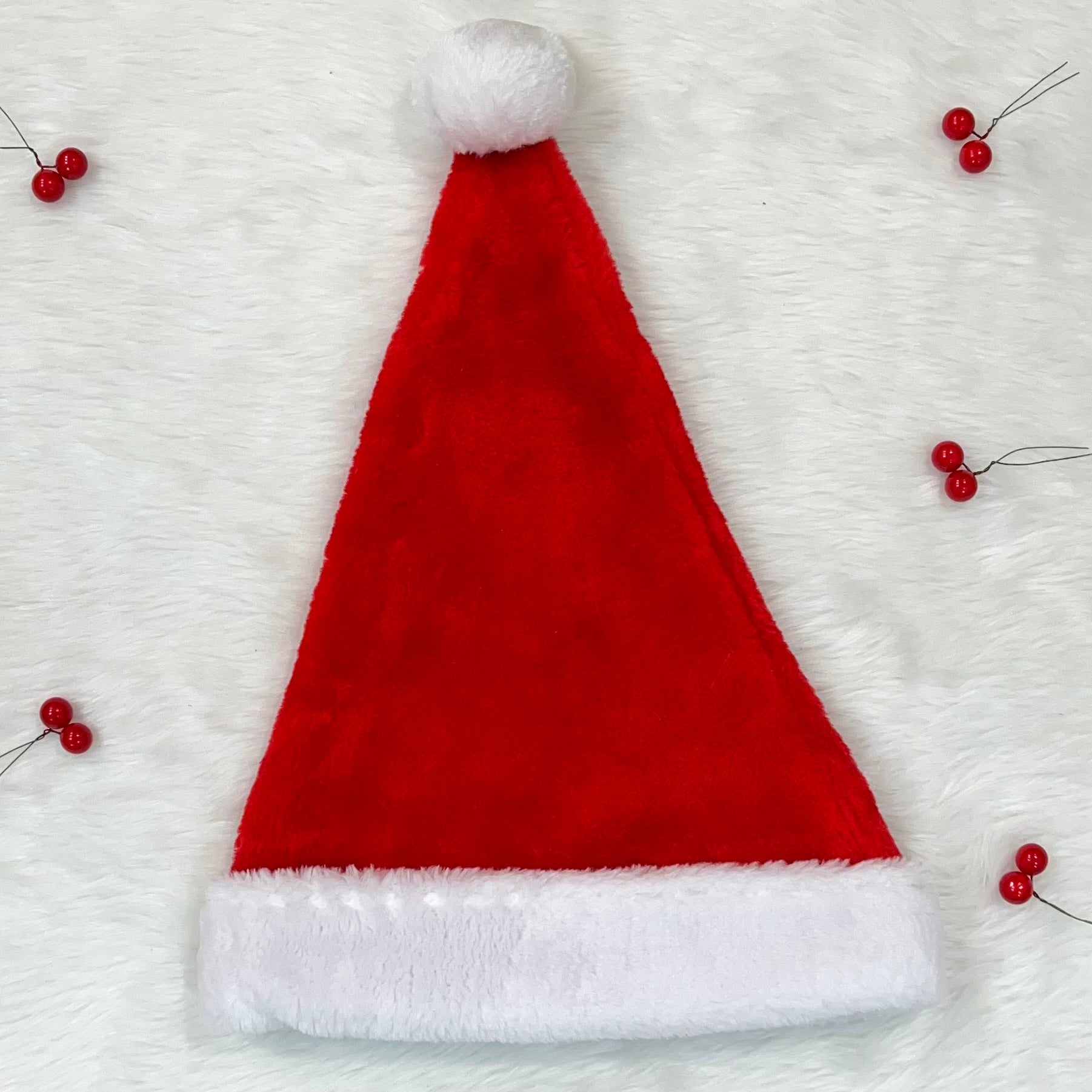 Thick Plush Santa Hat - Adults