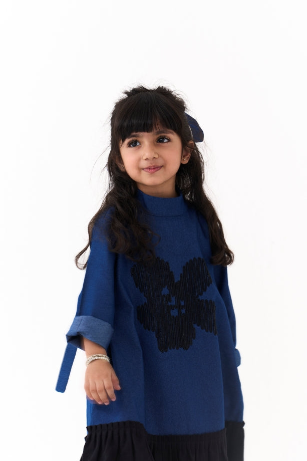 FLORAL EMB. FRILL DRESS