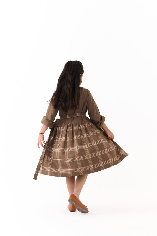 PETER PAN CEADR CHECK COLLAR DRESS