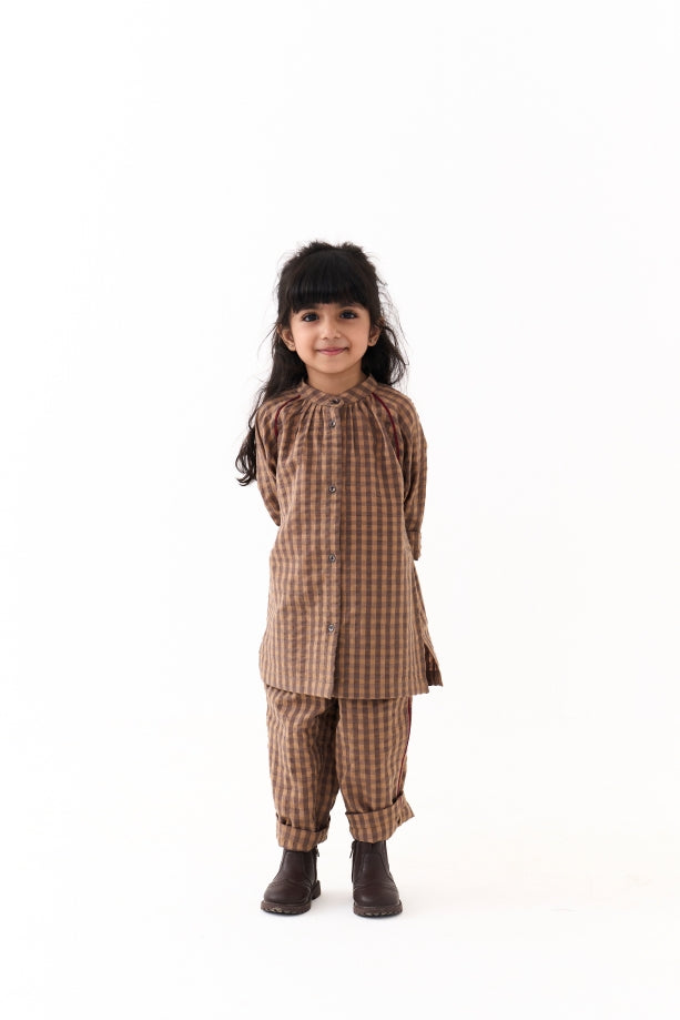 GATHER NECK SHIRT CO-ORD