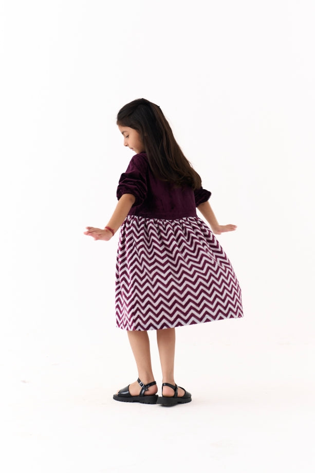 PETER PAN WINE COLLAR DRESS