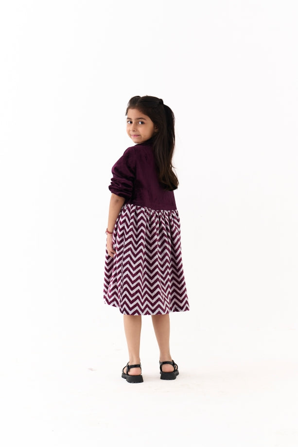 PETER PAN WINE COLLAR DRESS