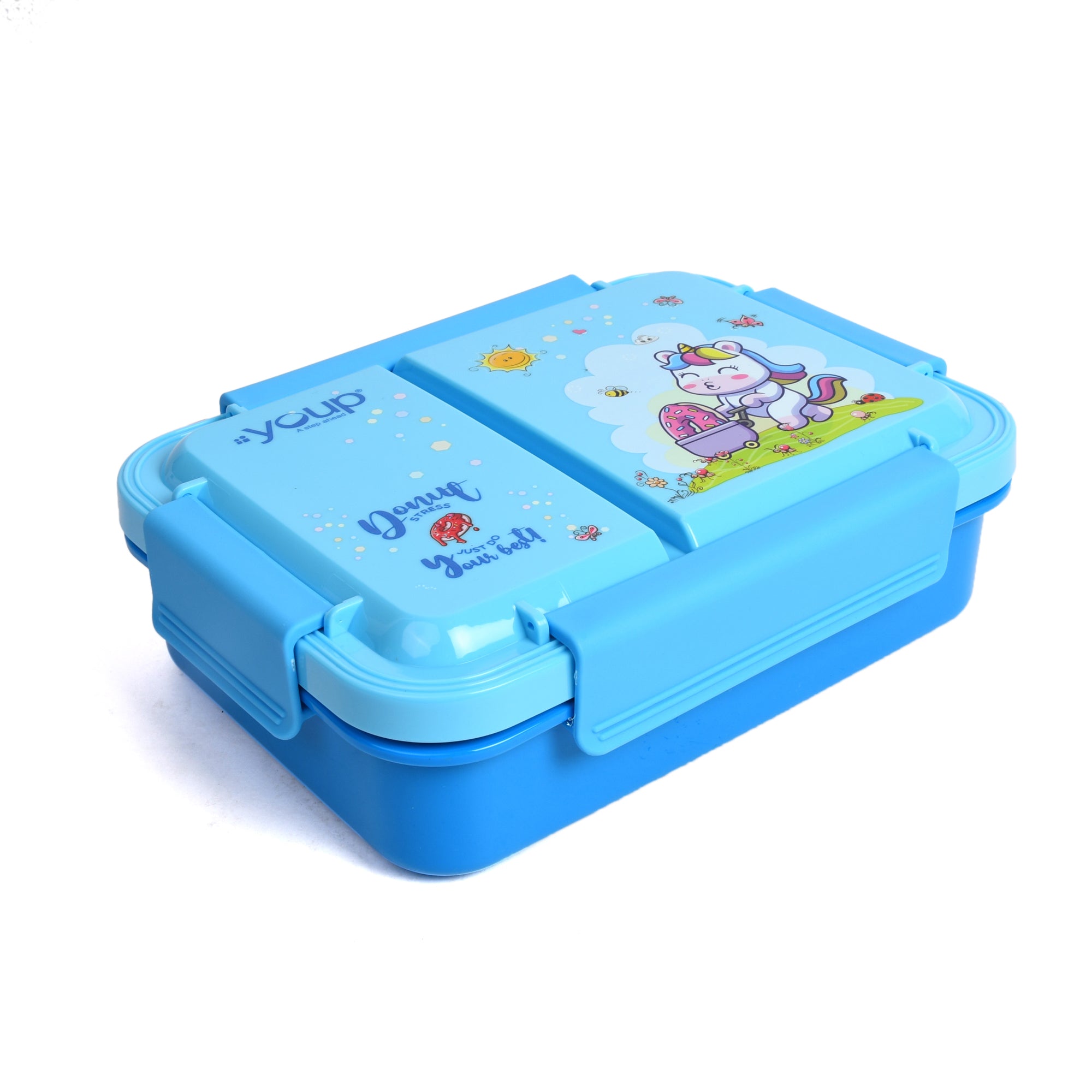 Stainless Steel Unicorn Theme Kids Bento Lunch Box With 2 Compartments Picnic-750 Ml