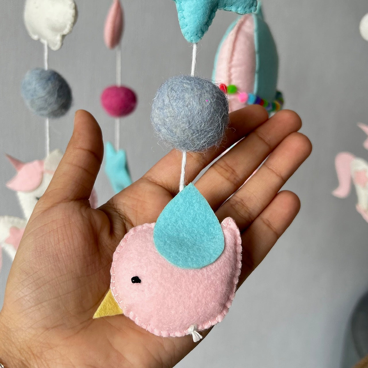 Unicorn's Rainbow Flight - Cot / Crib Mobile