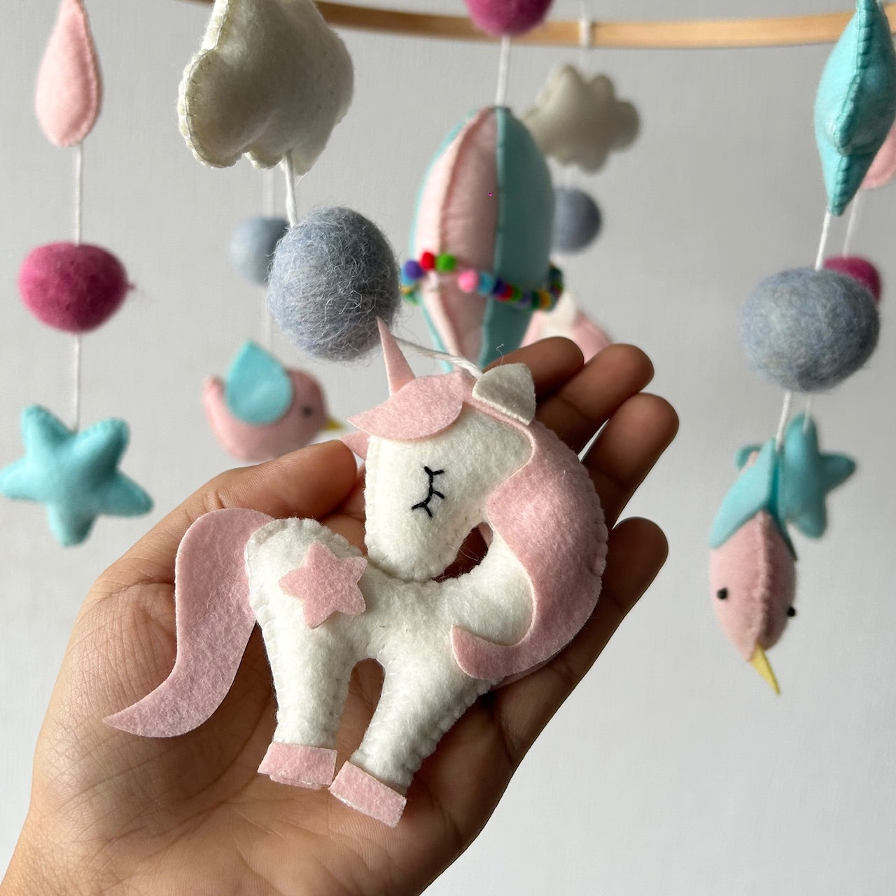 Unicorn's Rainbow Flight - Cot / Crib Mobile