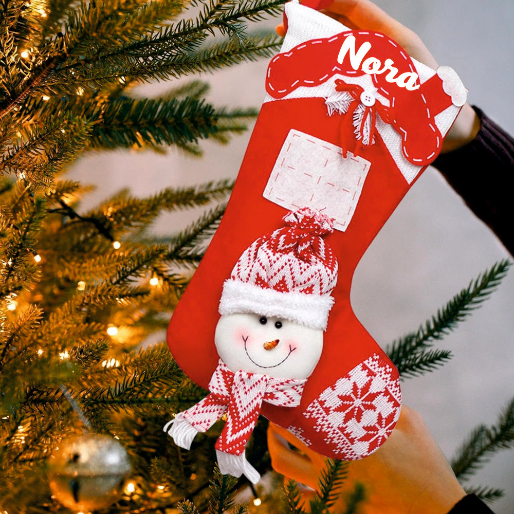 Nordic Knit Stocking - Snowman