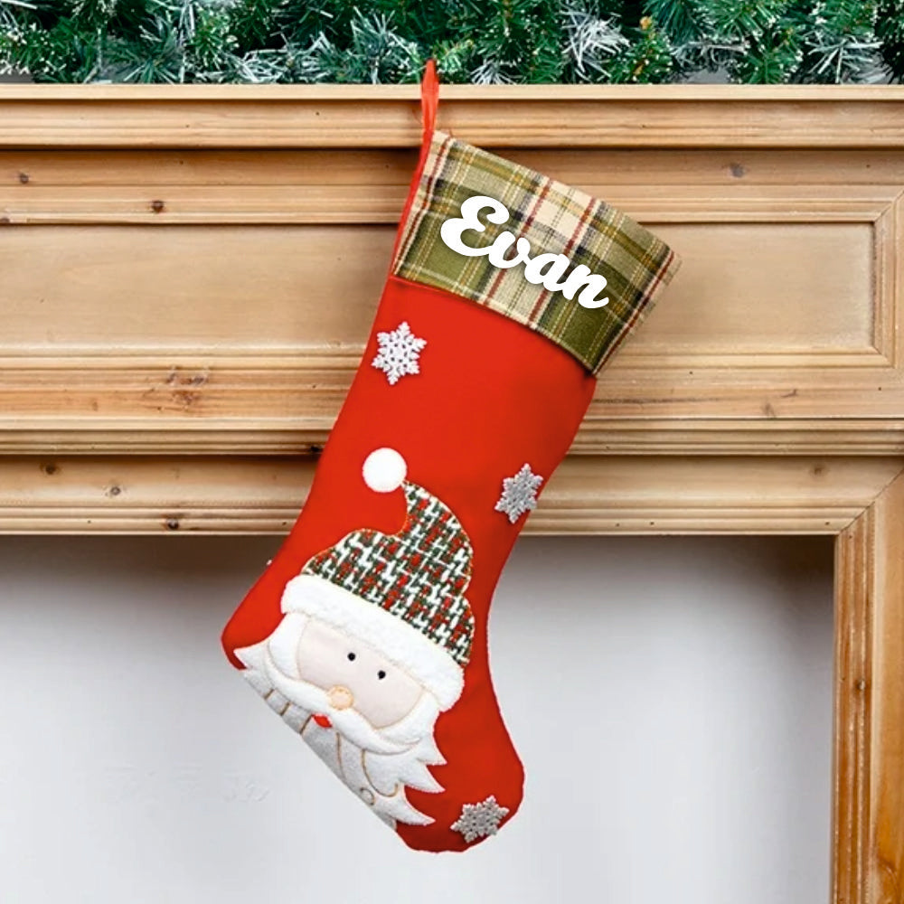 Plaid & Pine Stocking- Set of 3