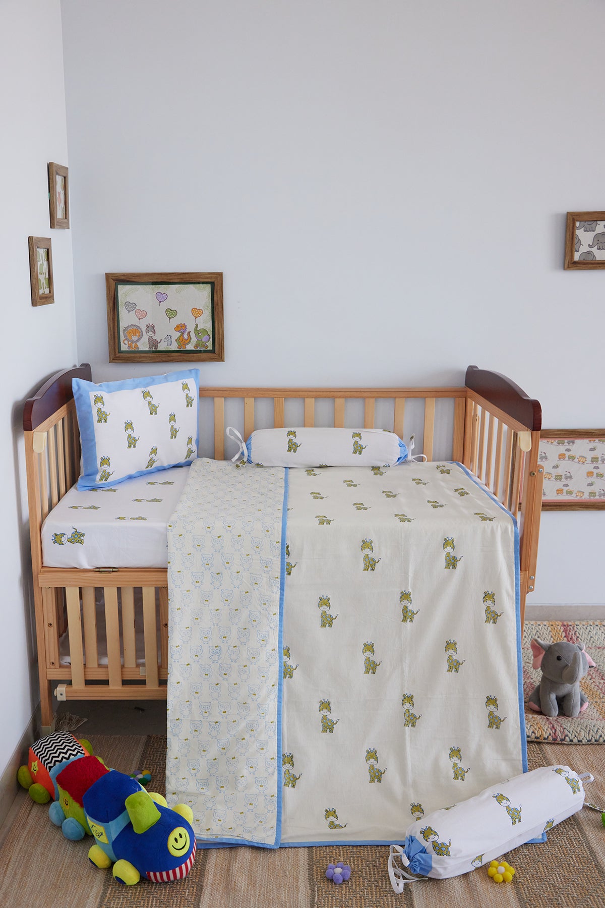 Blue & Green Giraffe Baby Dohar - Totdot