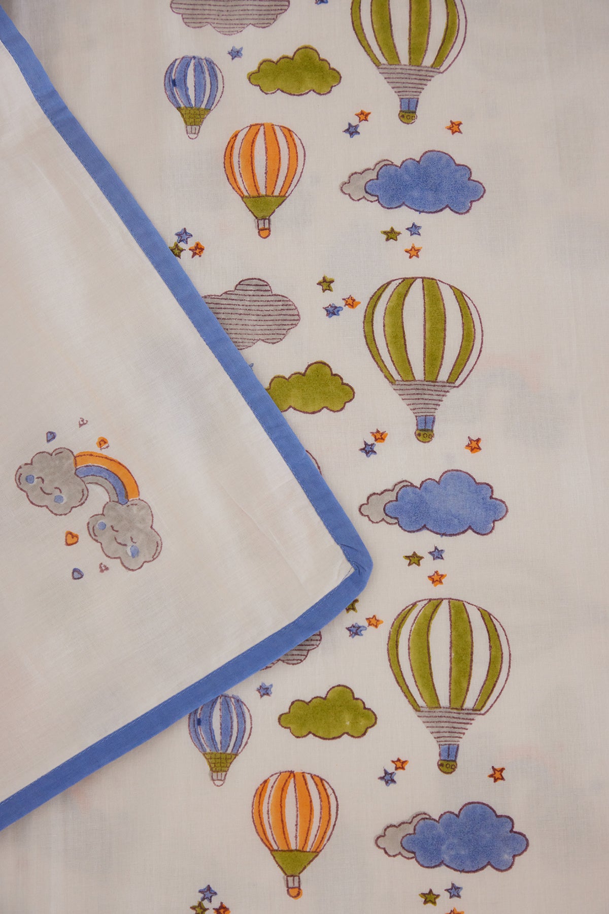 Blue Hot Air Balloon Baby Dohar - Totdot