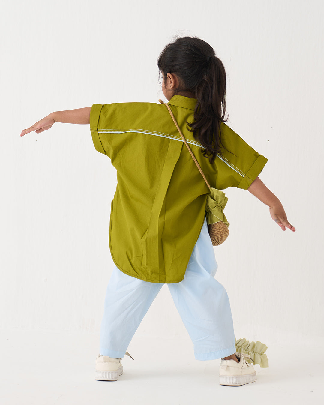 FLORAL EMB. U HEM SHIRT CO-ORD
